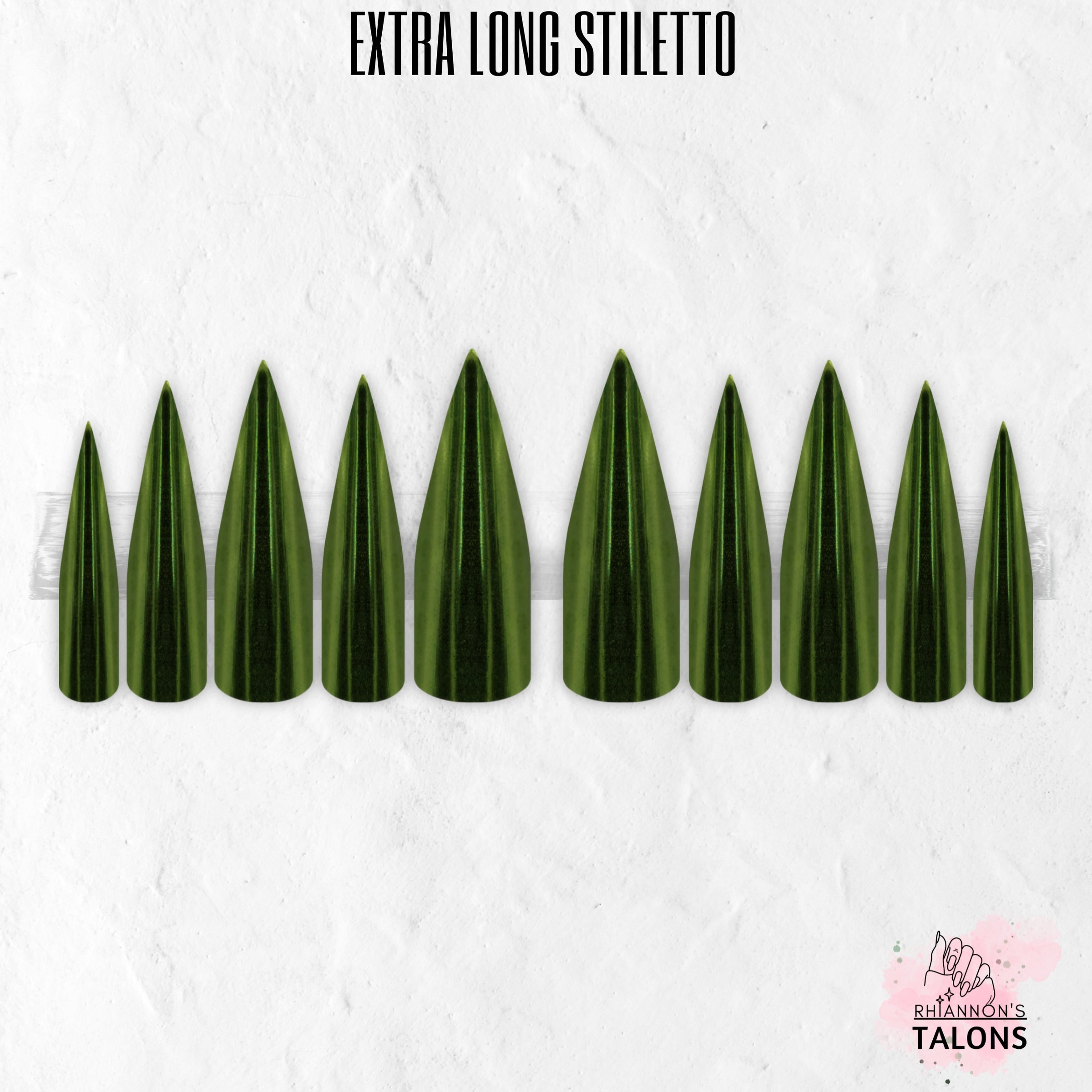 Spellbound Sage green chrome press-on nails