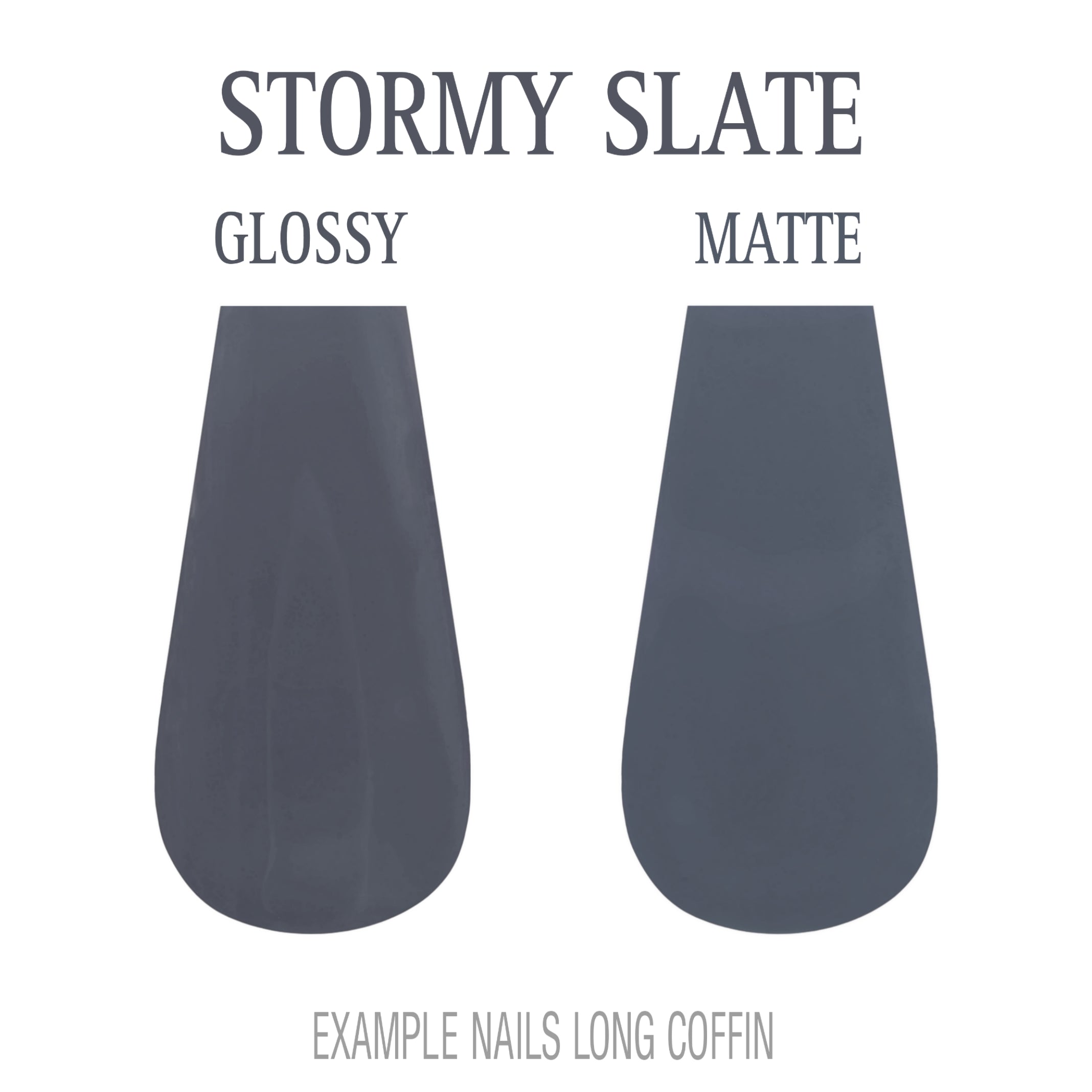 Stormy Slate grey press-on nails