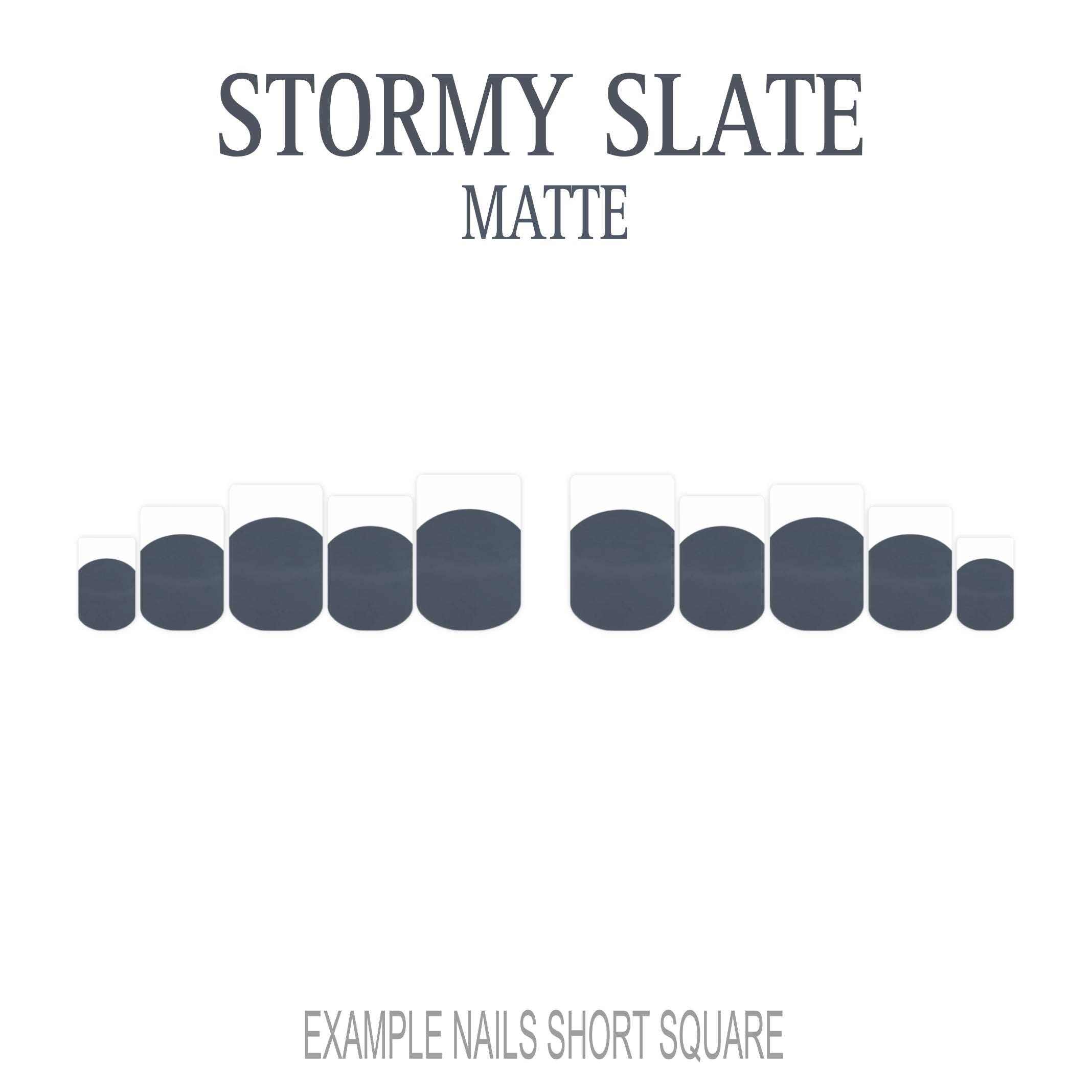 Stormy Slate grey French tip nails