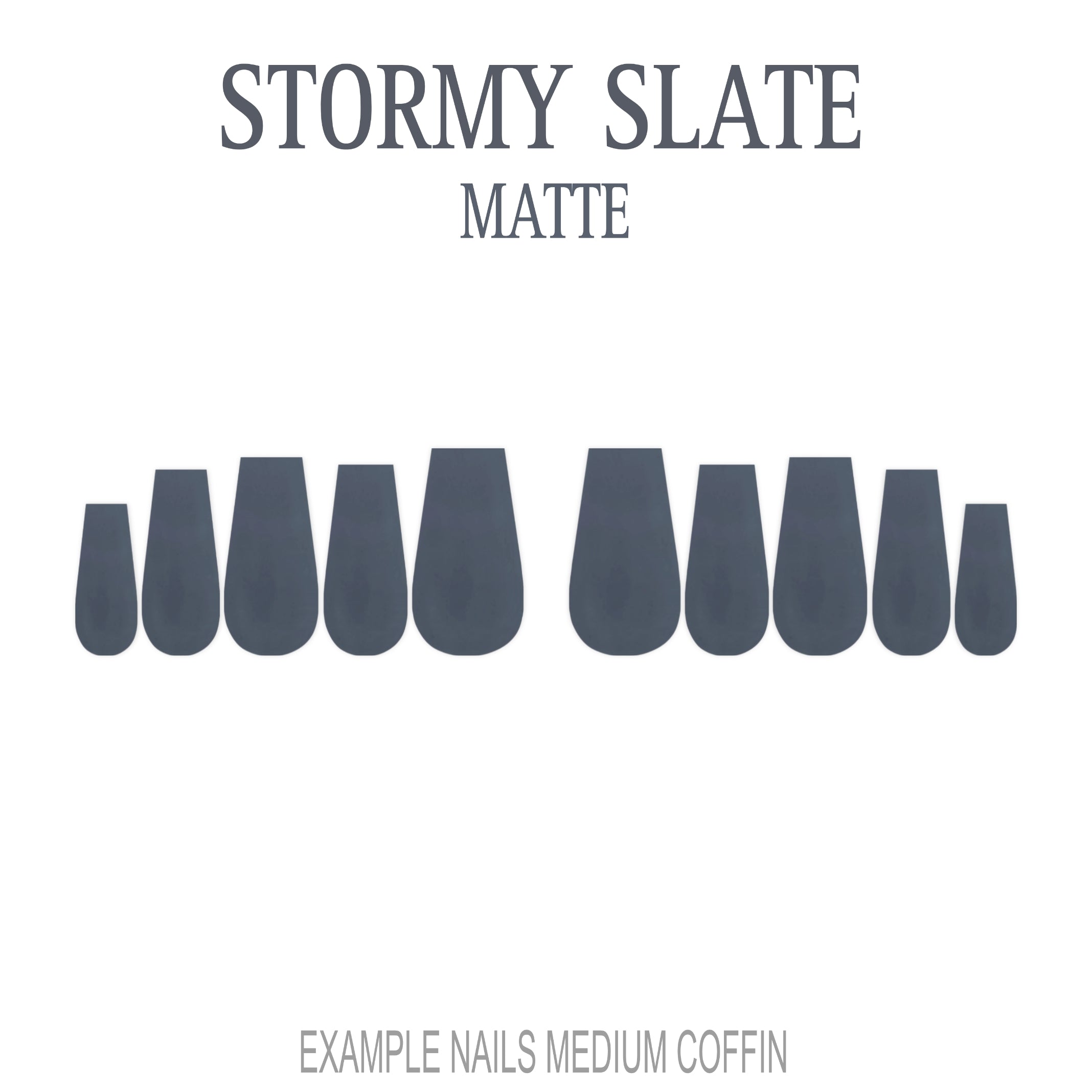 Stormy Slate grey press-on nails