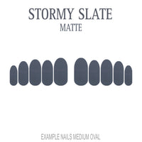 Stormy Slate grey press-on nails