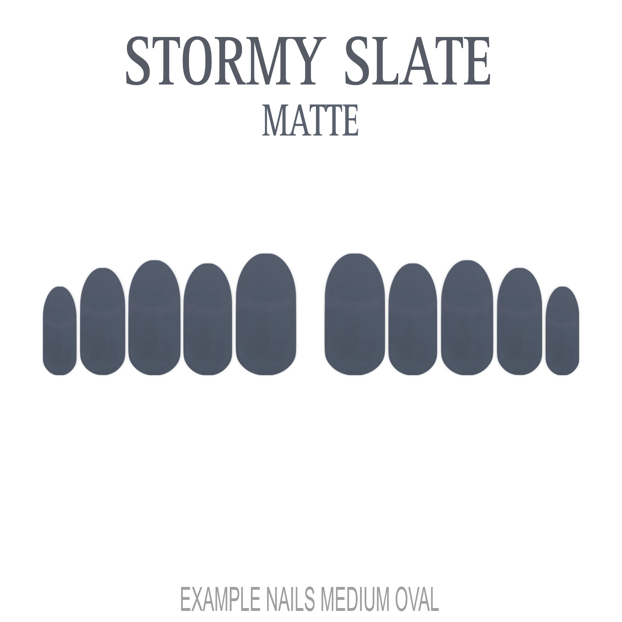 Stormy Slate grey press-on nails