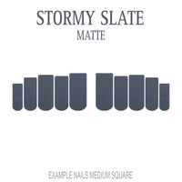 Stormy Slate grey press-on nails