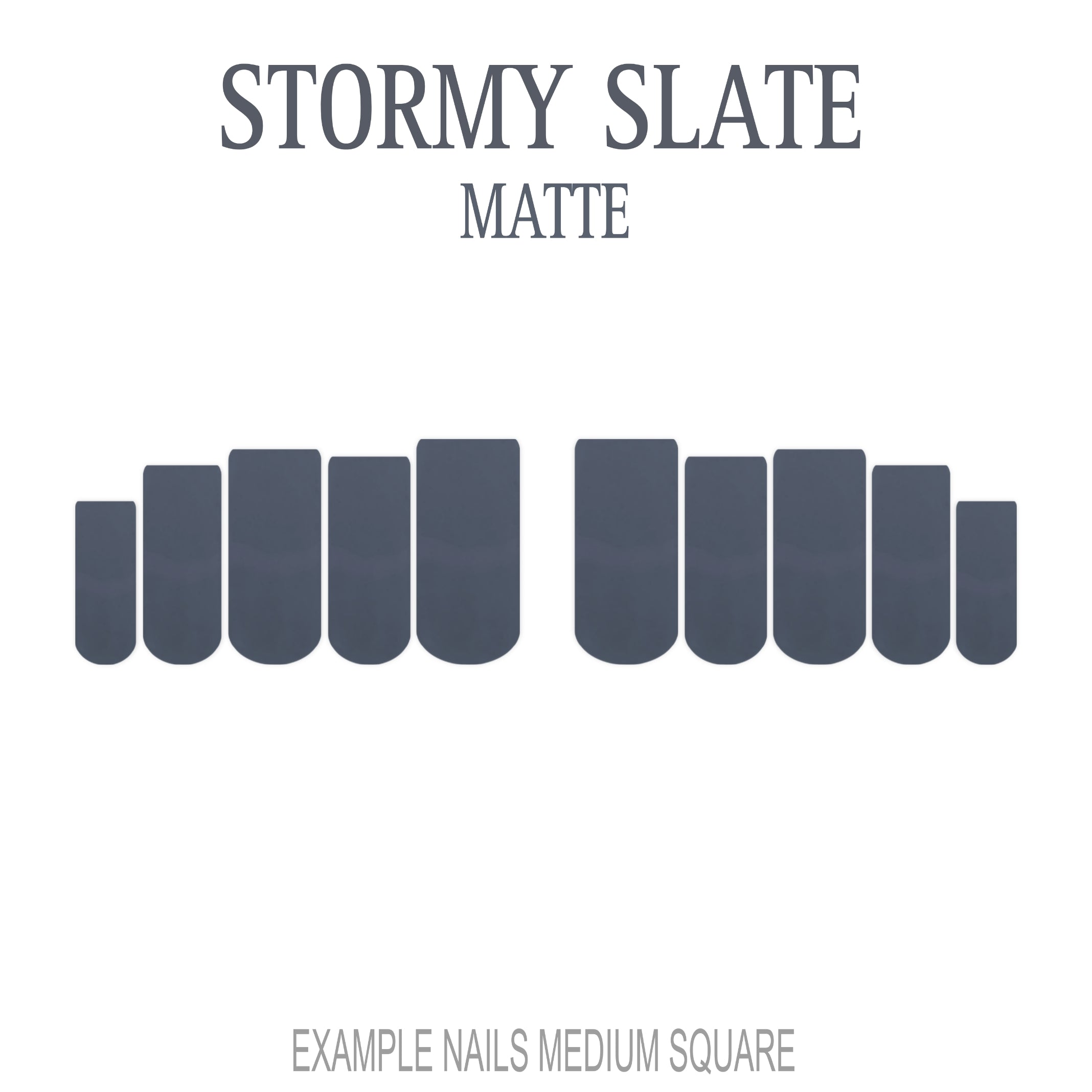 Stormy Slate grey press-on nails
