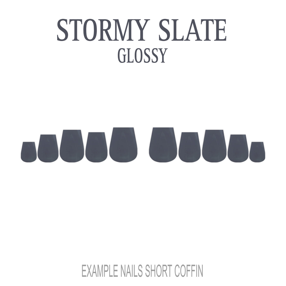 Stormy Slate grey press-on nails