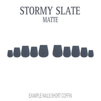 Stormy Slate grey press-on nails