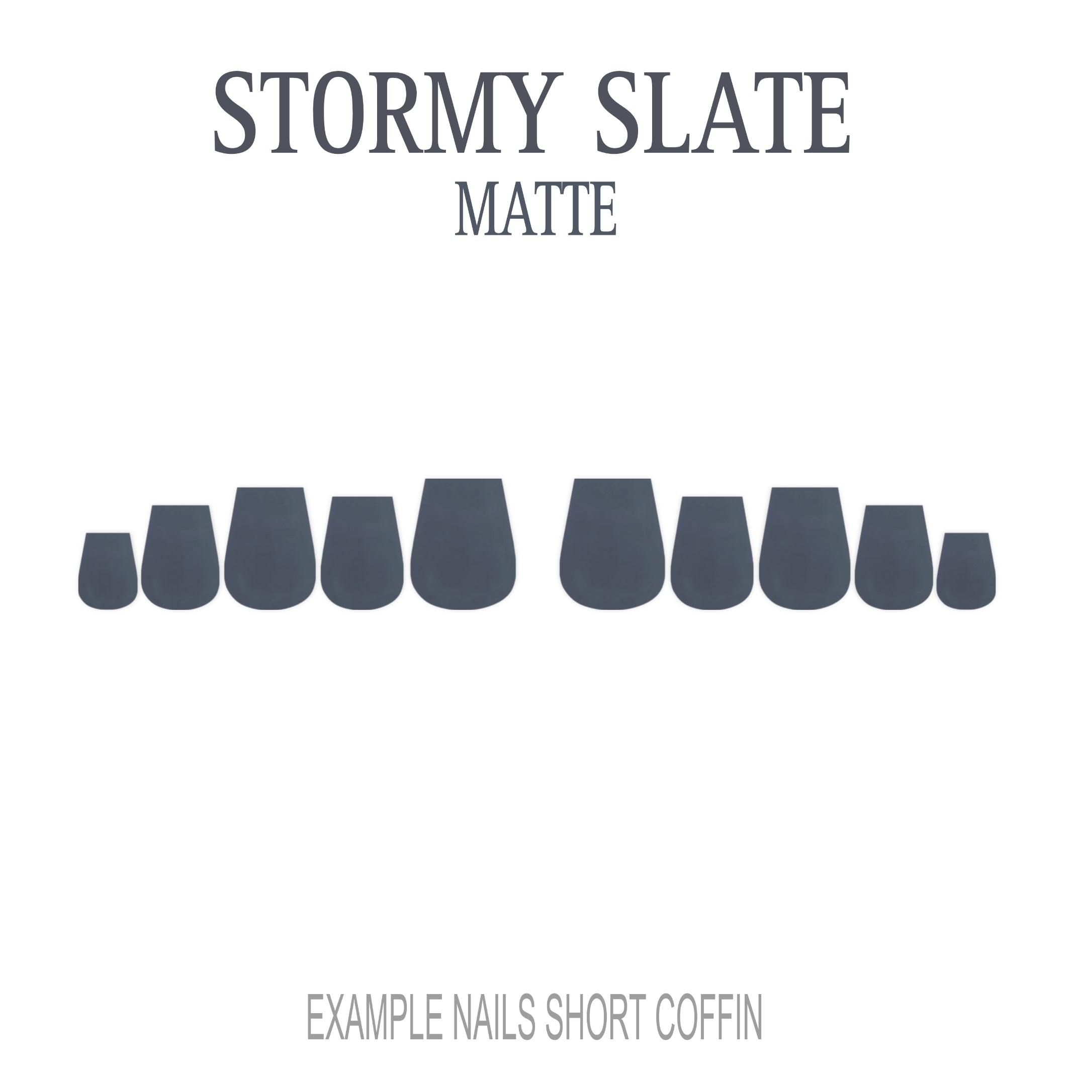 Stormy Slate grey press-on nails