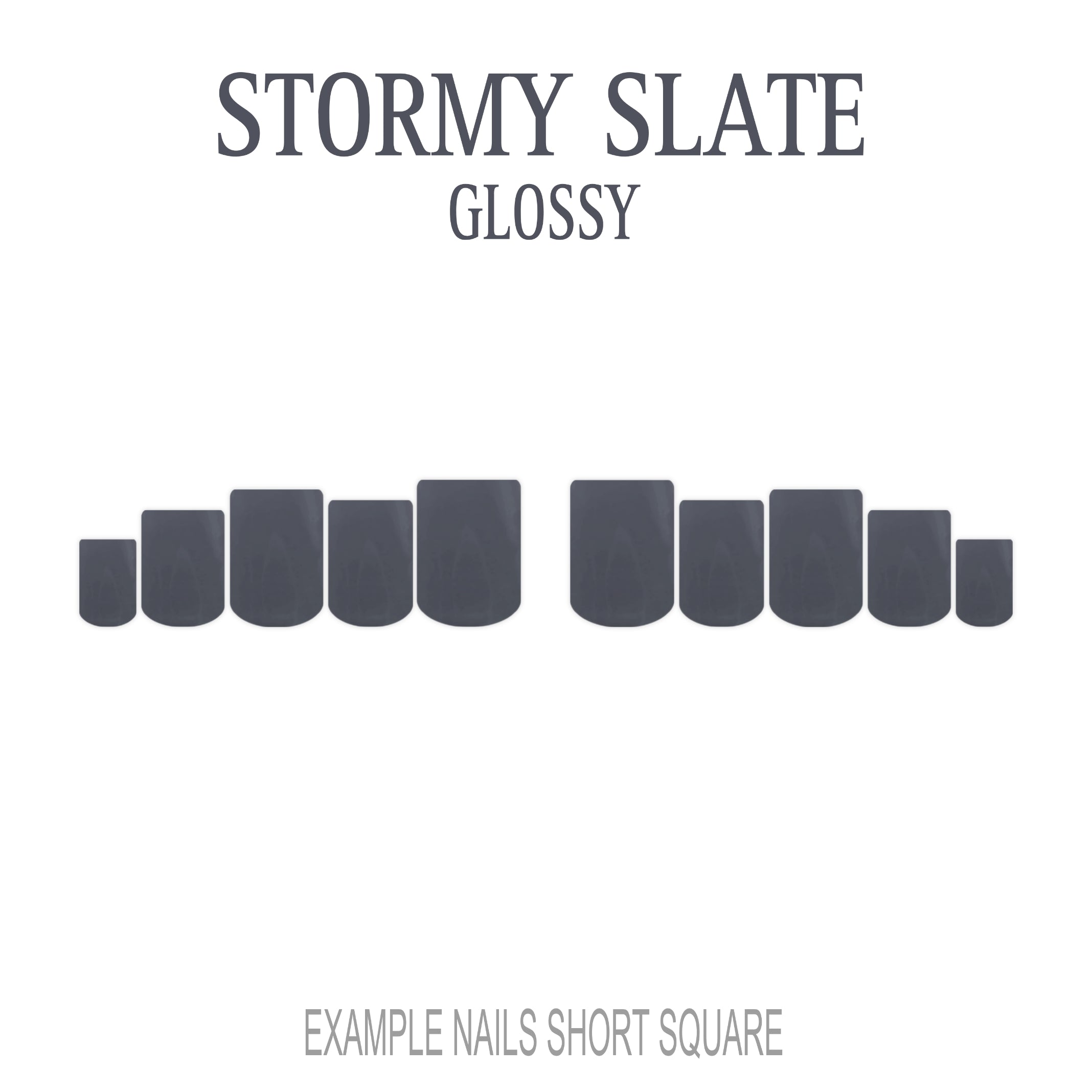 Stormy Slate grey press-on nails
