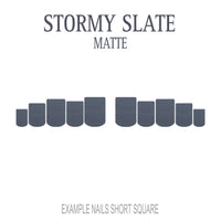 Stormy Slate grey press-on nails