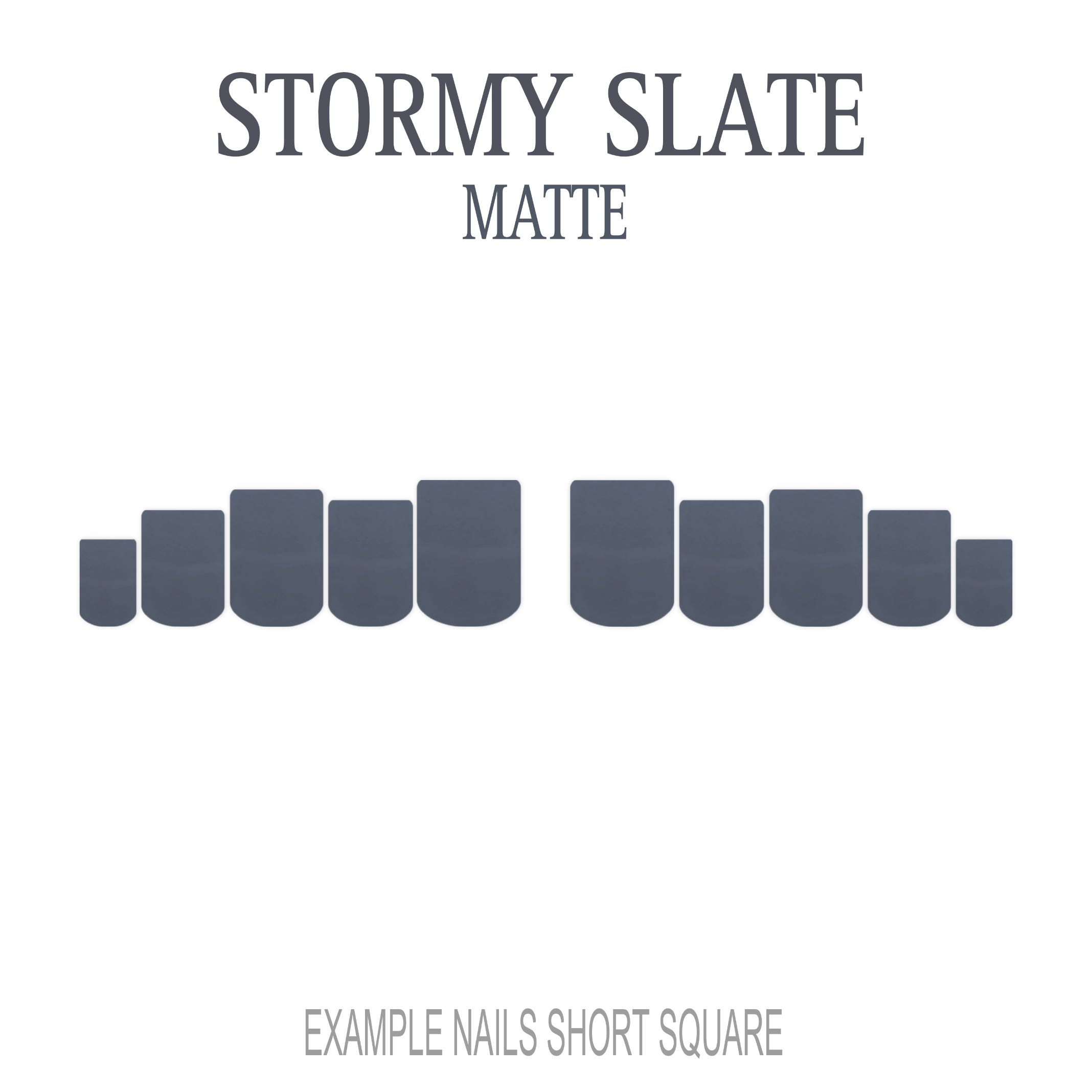 Stormy Slate grey press-on nails