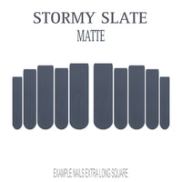Stormy Slate grey press-on nails