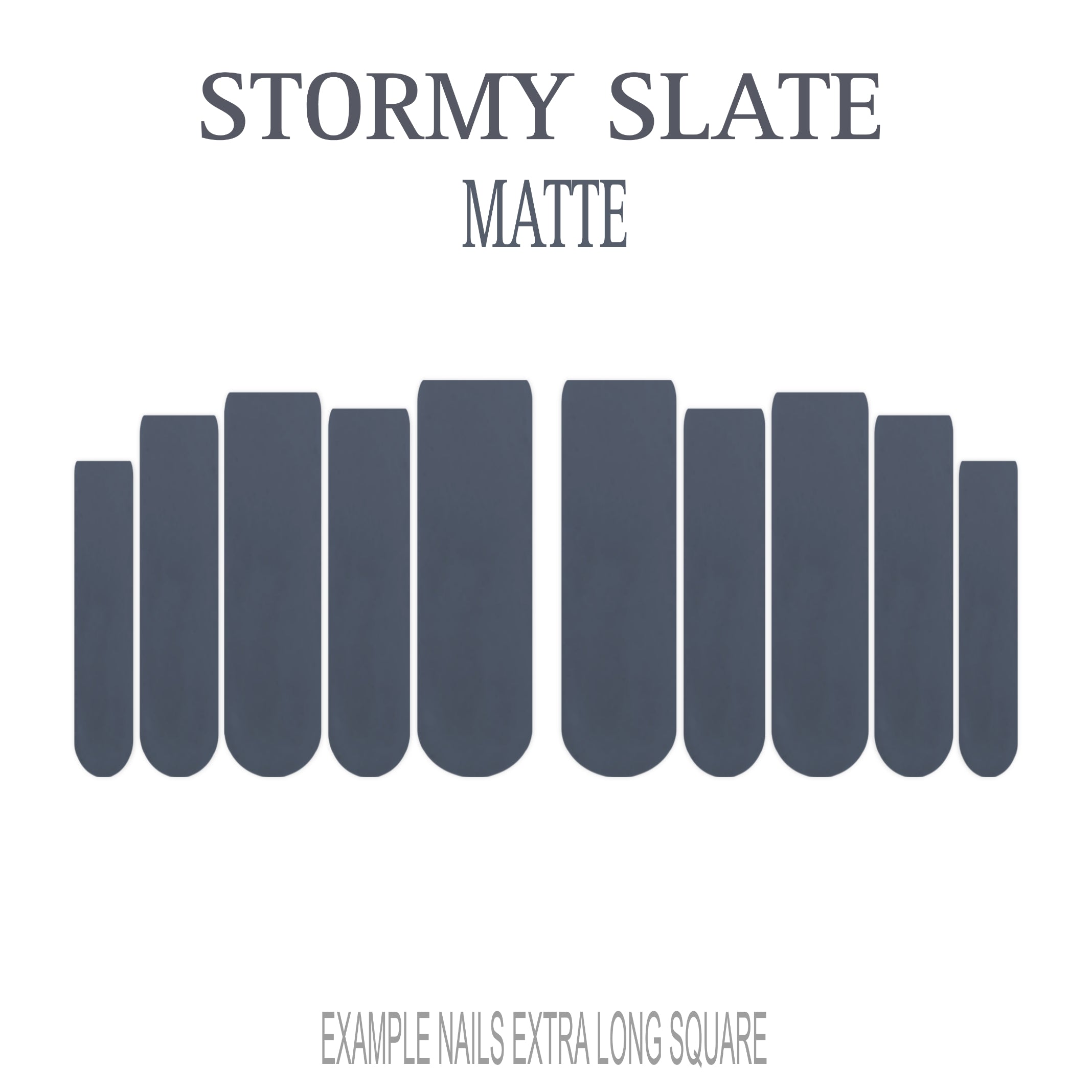 Stormy Slate grey press-on nails