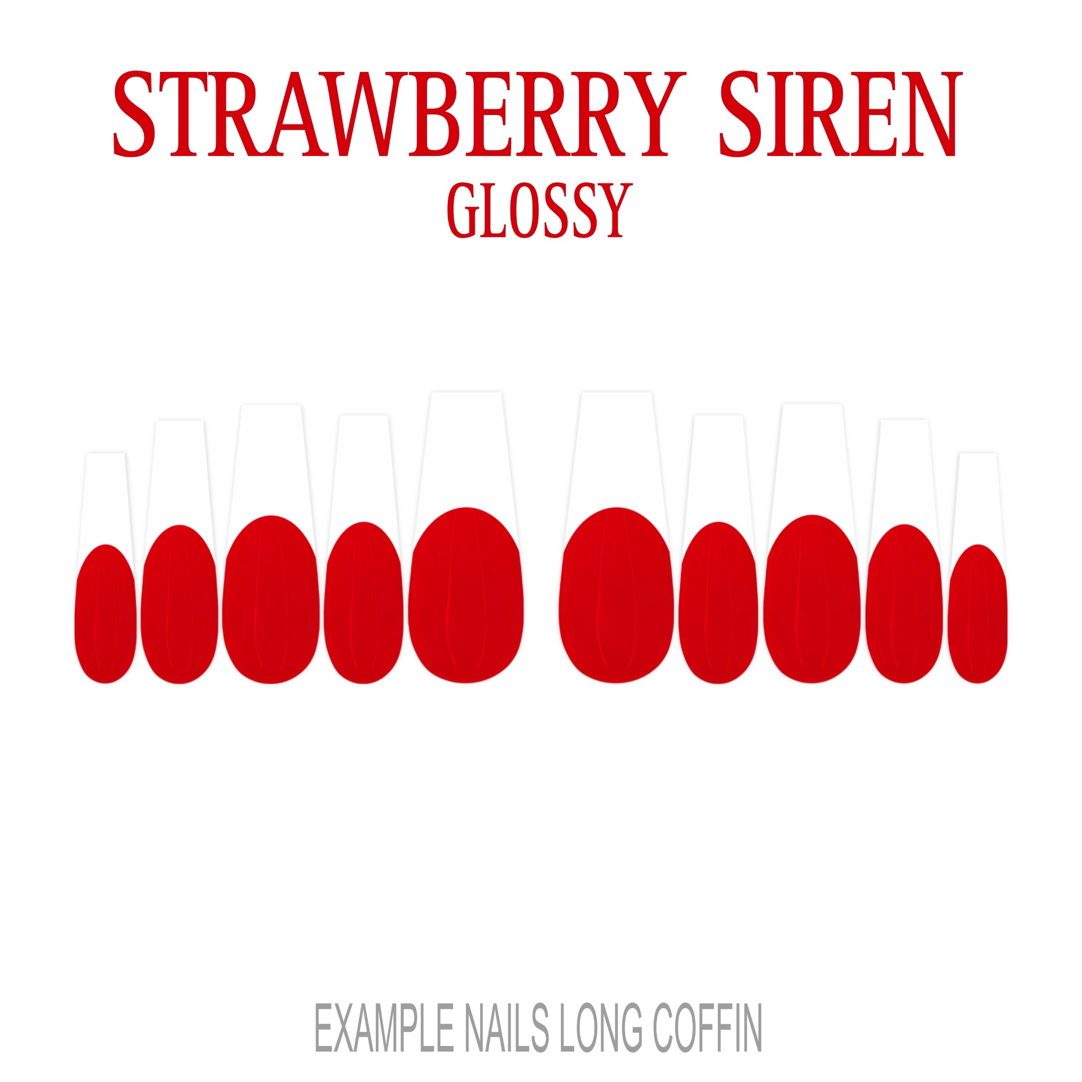 Strawberry Siren red French tip press-on nails