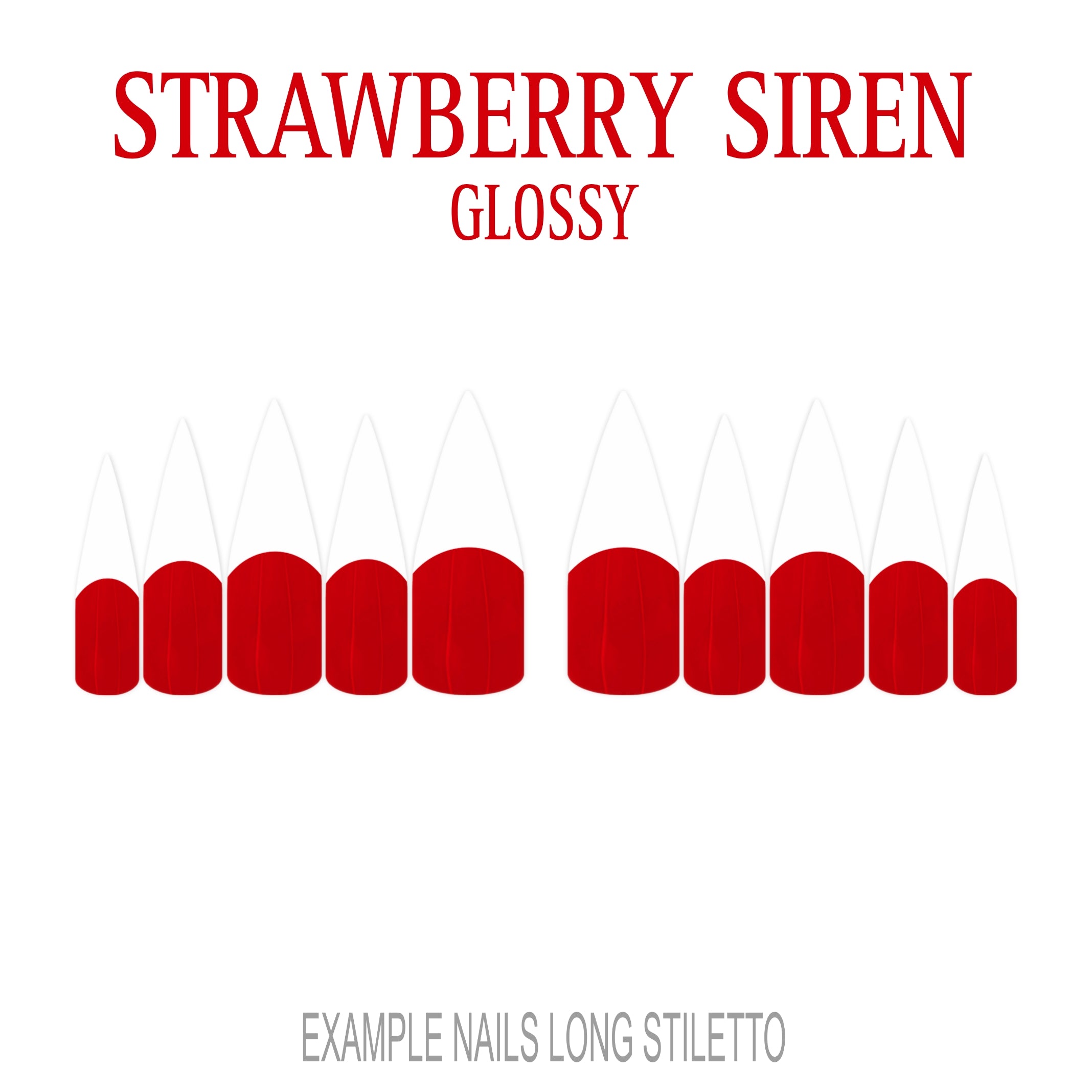 Strawberry Siren red French tip press-on nails