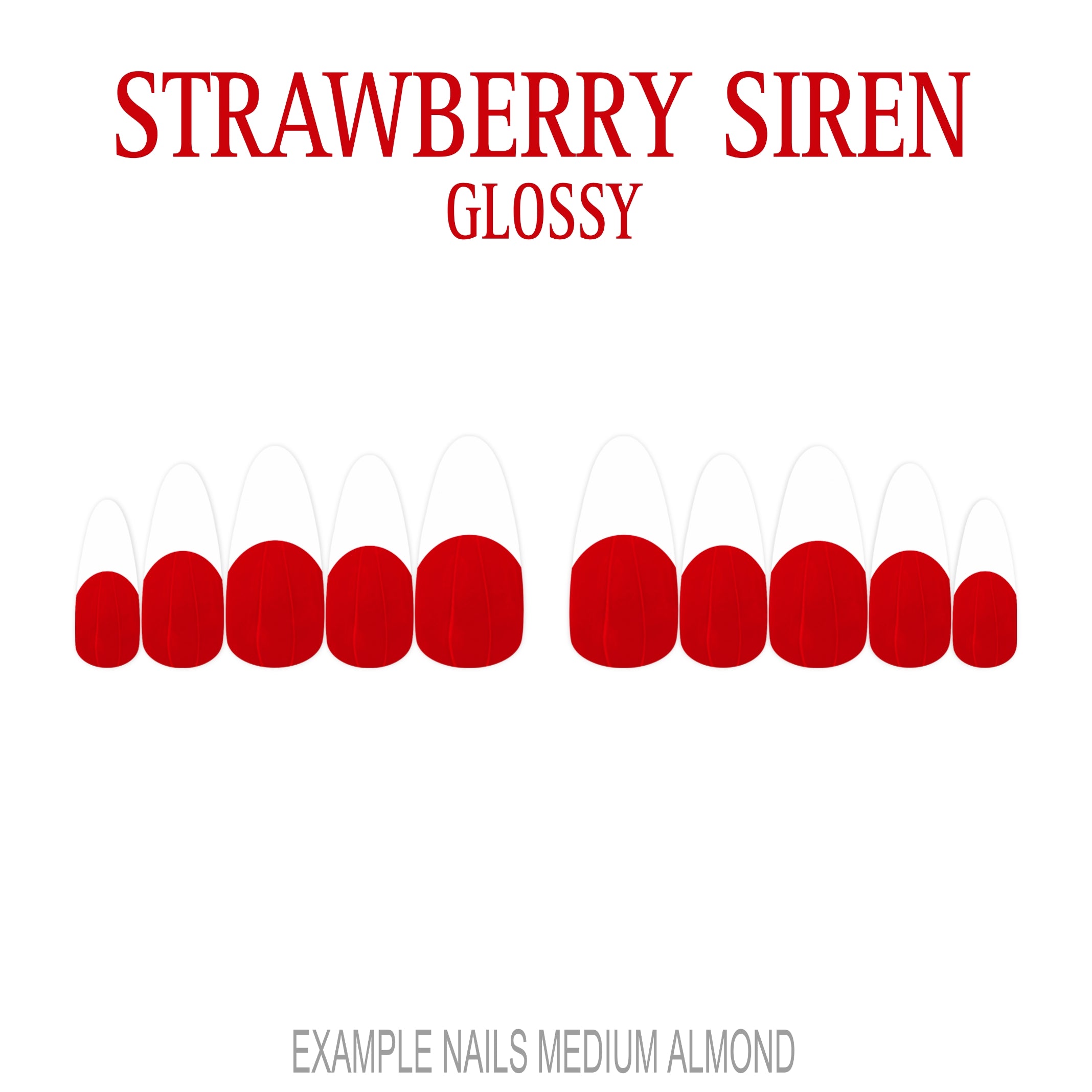 Strawberry Siren red French tip press-on nails