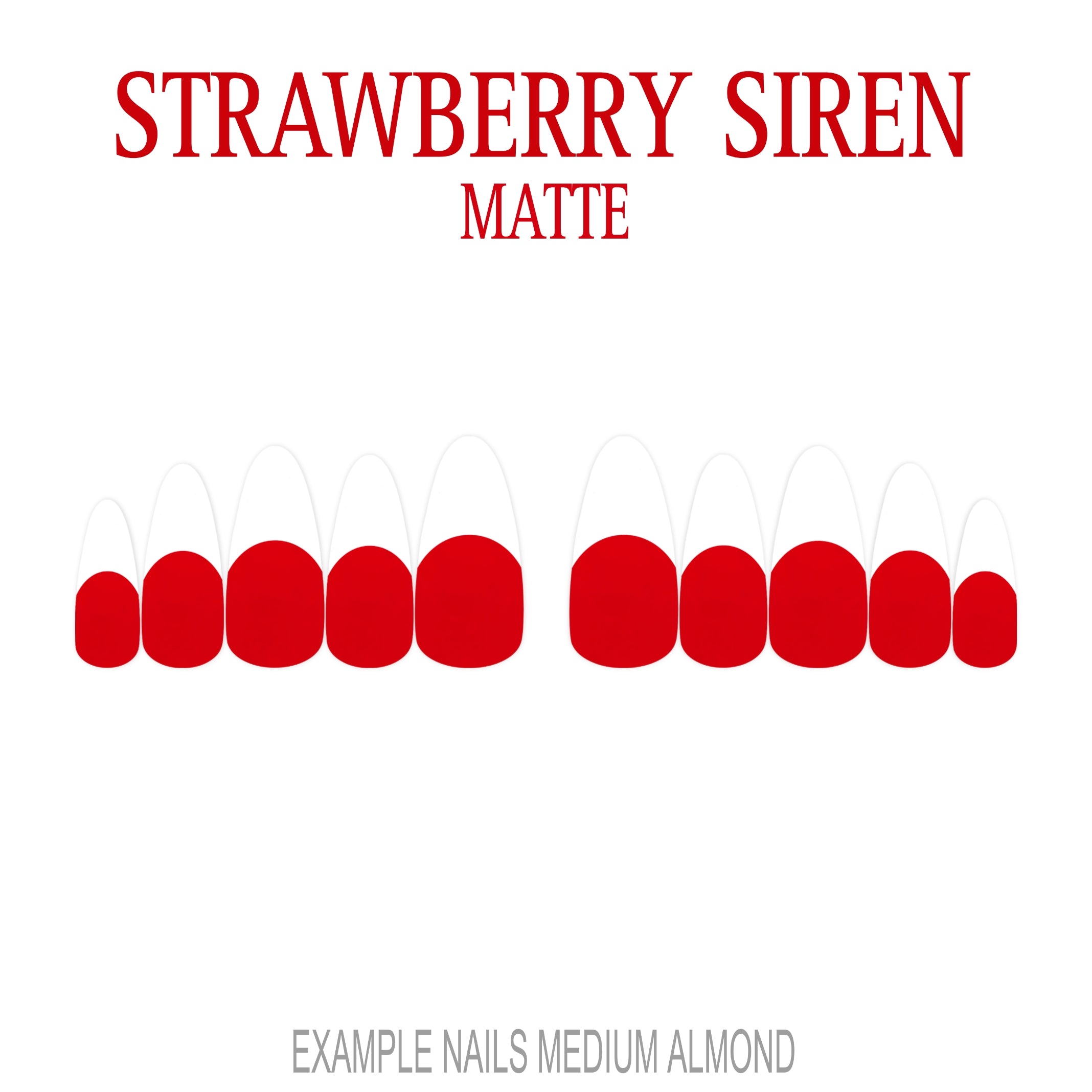 Strawberry Siren red French tip press-on nails