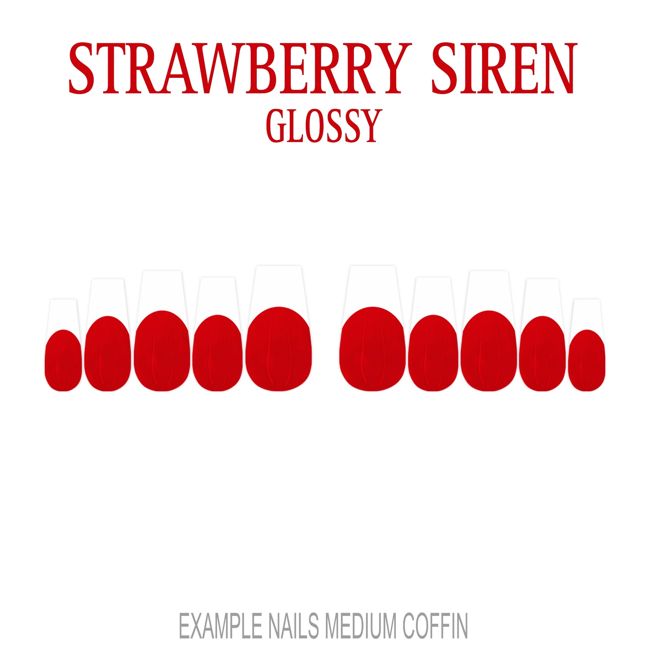 Strawberry Siren red French tip press-on nails