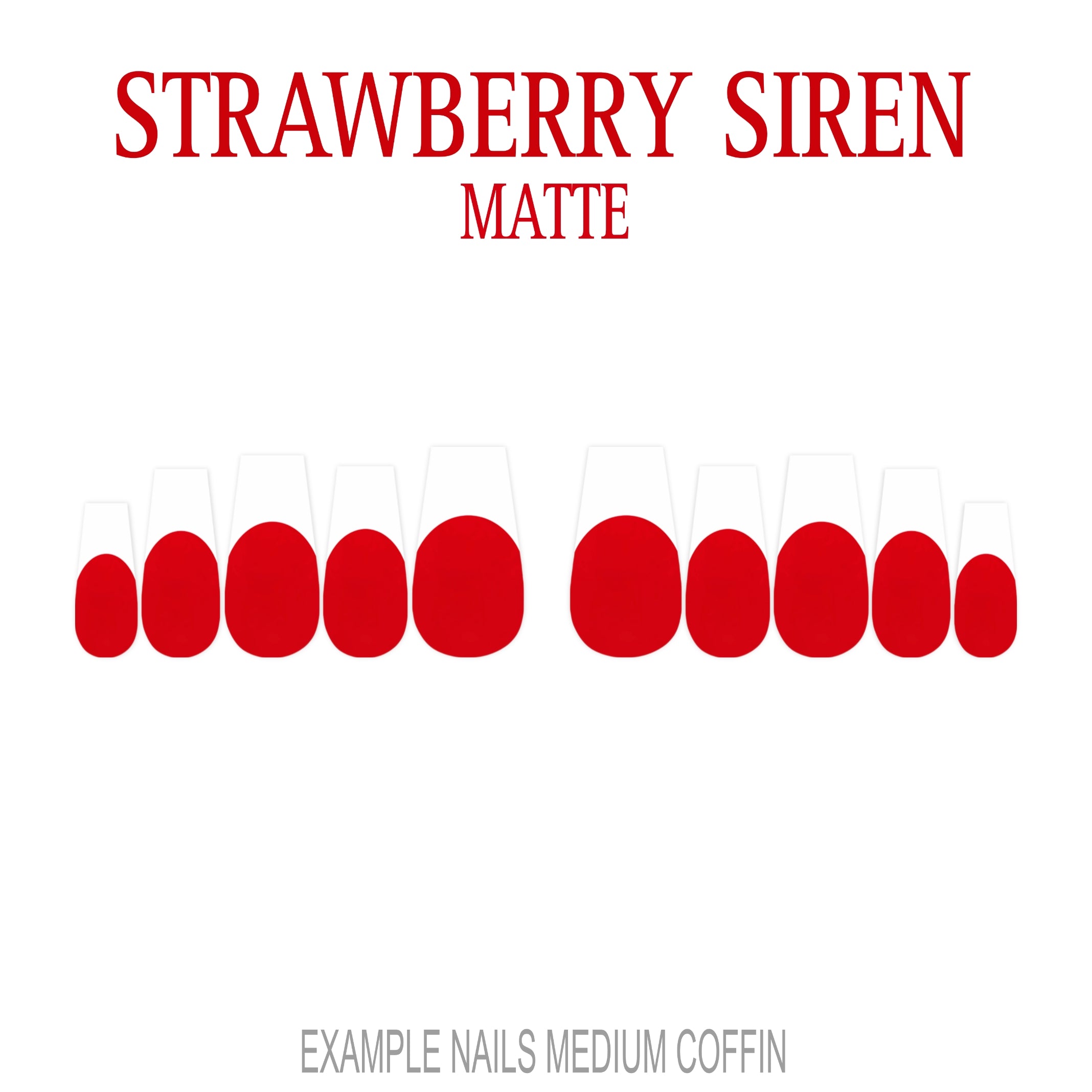 Strawberry Siren red French tip press-on nails