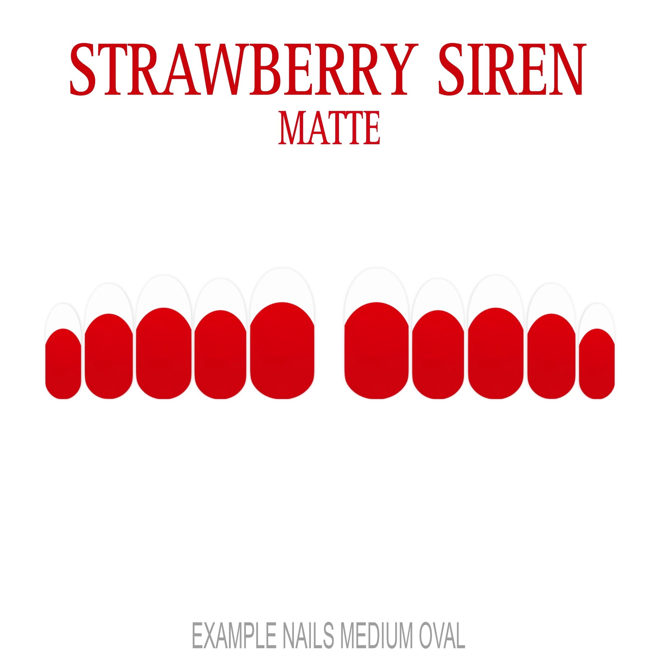 Strawberry Siren red French tip press-on nails