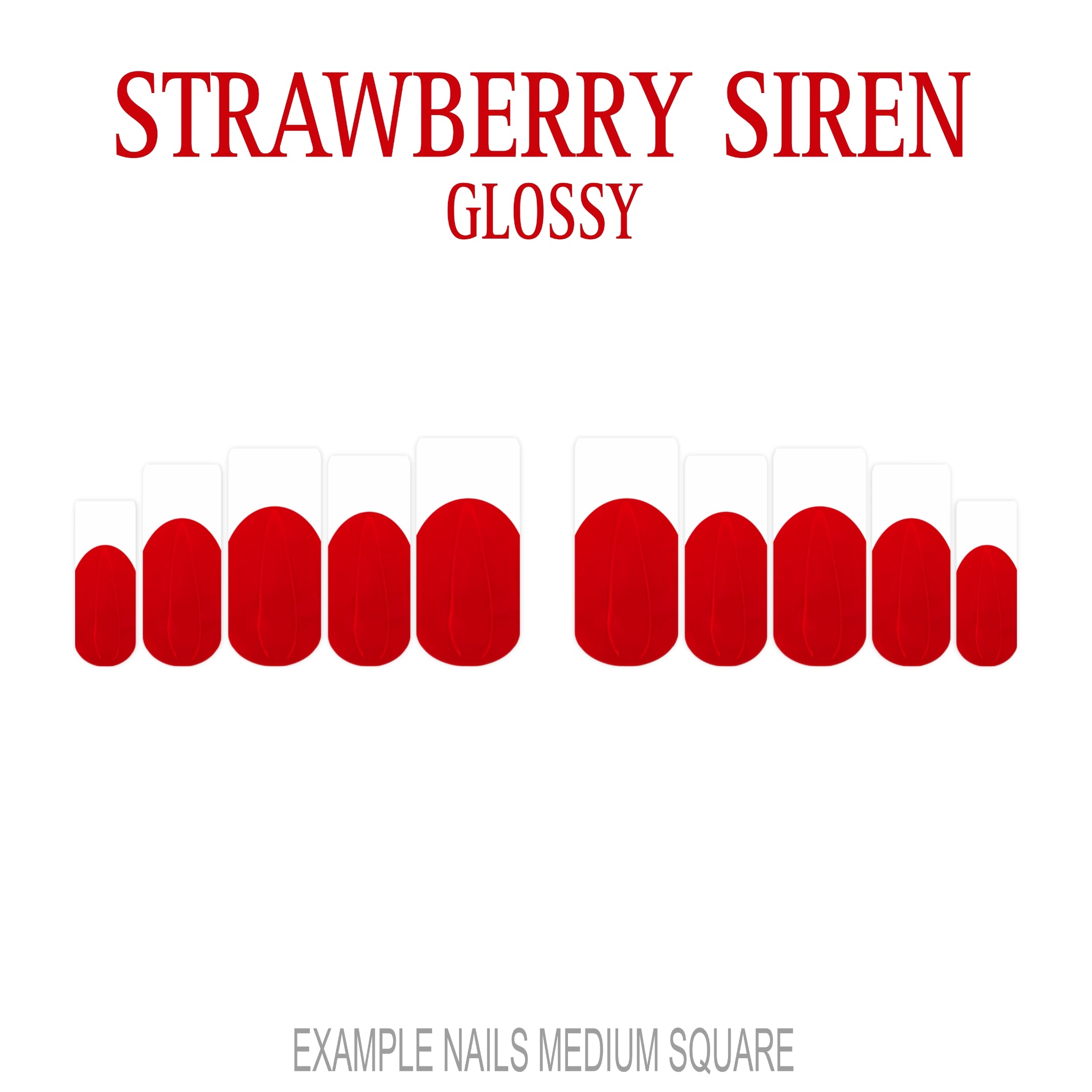 Strawberry Siren red French tip press-on nails