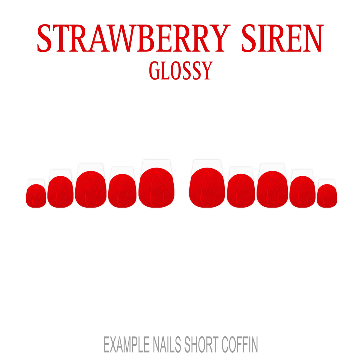 Strawberry Siren red French tip press-on nails