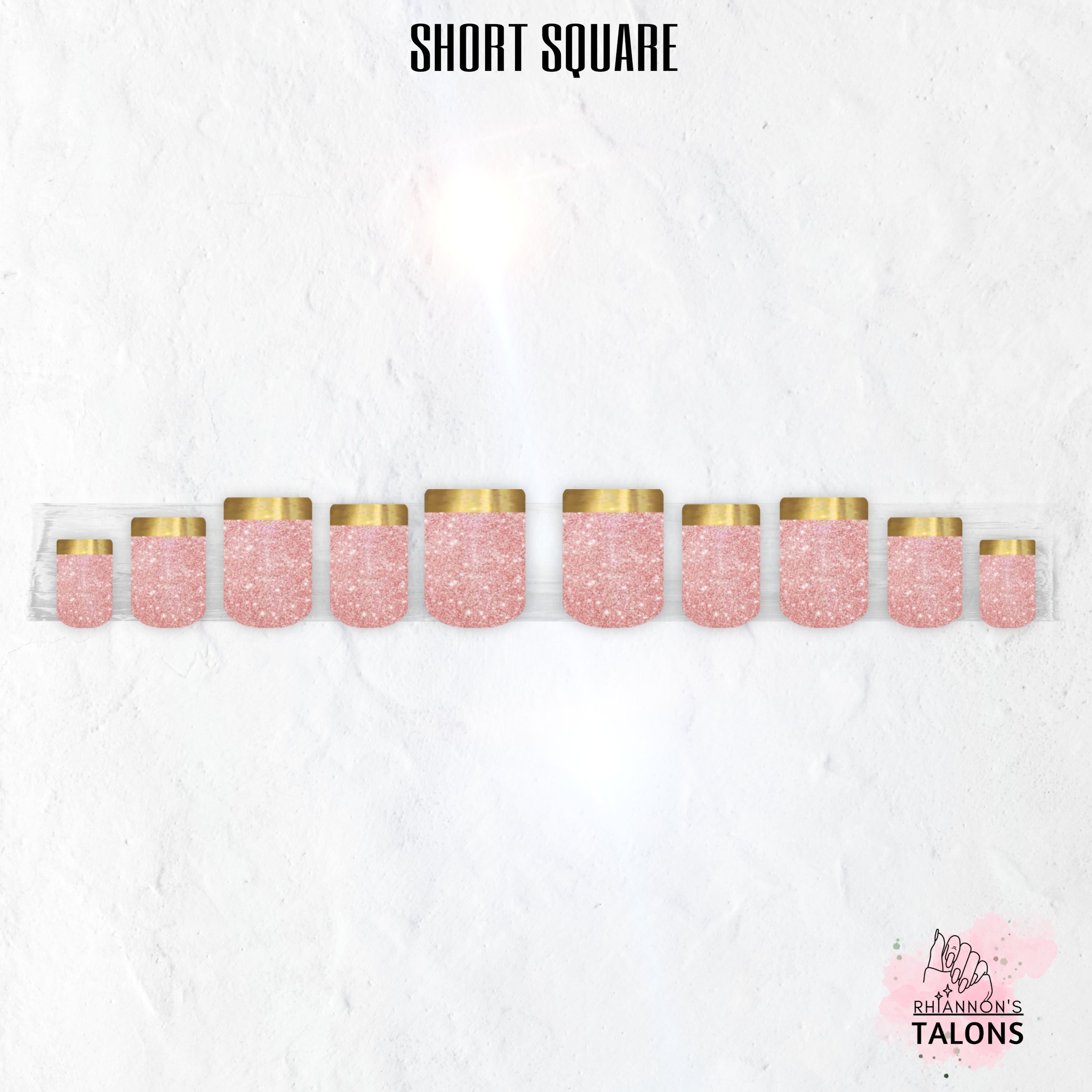 Sugar and Gold pink glitter gold chrome press-on nails