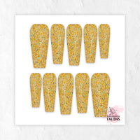 Sunken Treasure gold glitter press-on nails