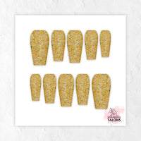 Sunken Treasure gold glitter press-on nails