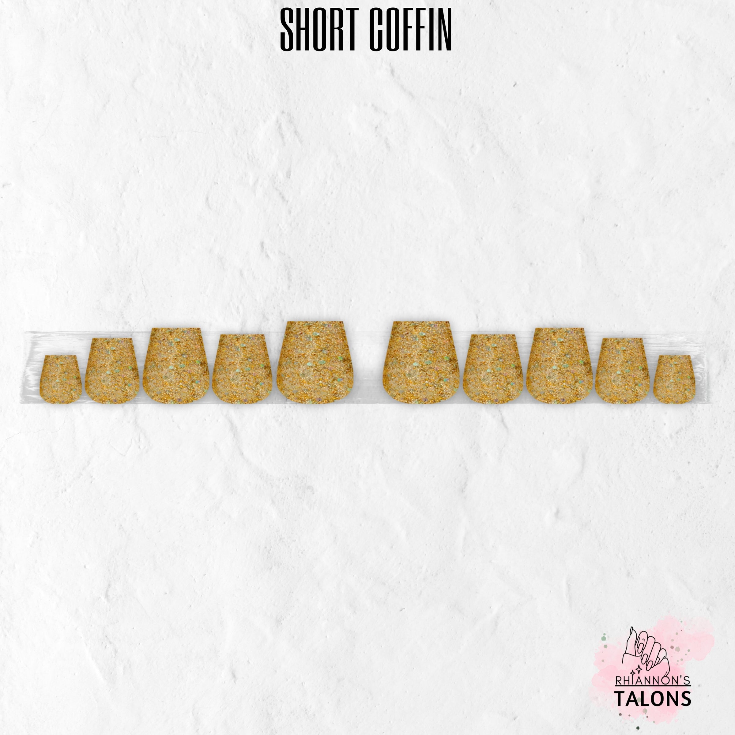 Sunken Treasure gold glitter press-on nails
