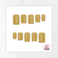Sunken Treasure gold glitter press-on nails