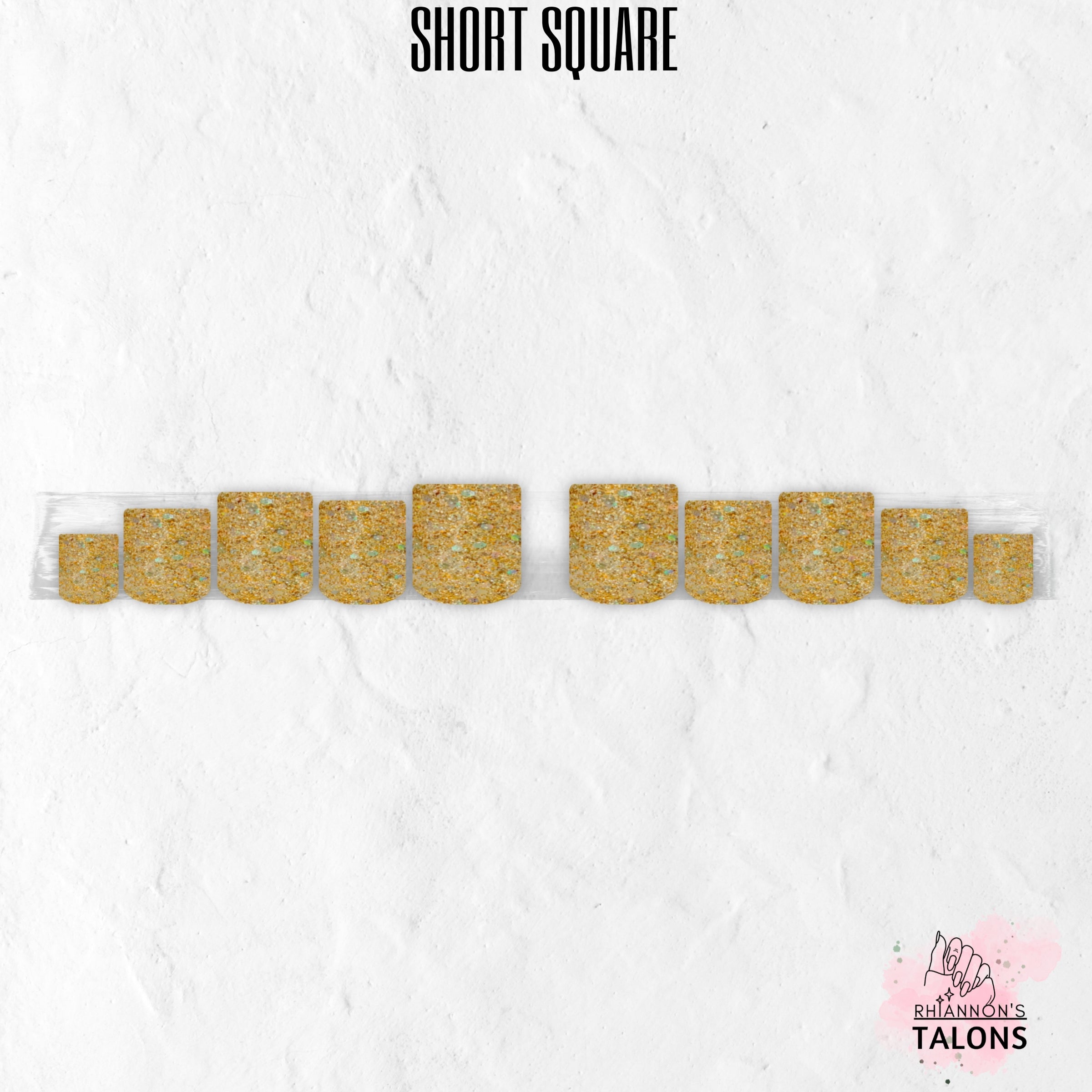 Sunken Treasure gold glitter press-on nails