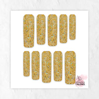 Sunken Treasure gold glitter press-on nails