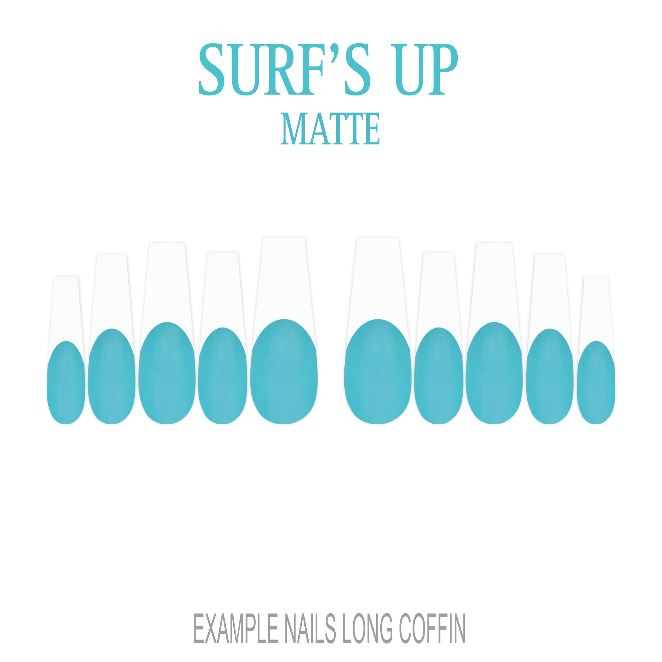 Surf’s Up blue French tip press-on nails