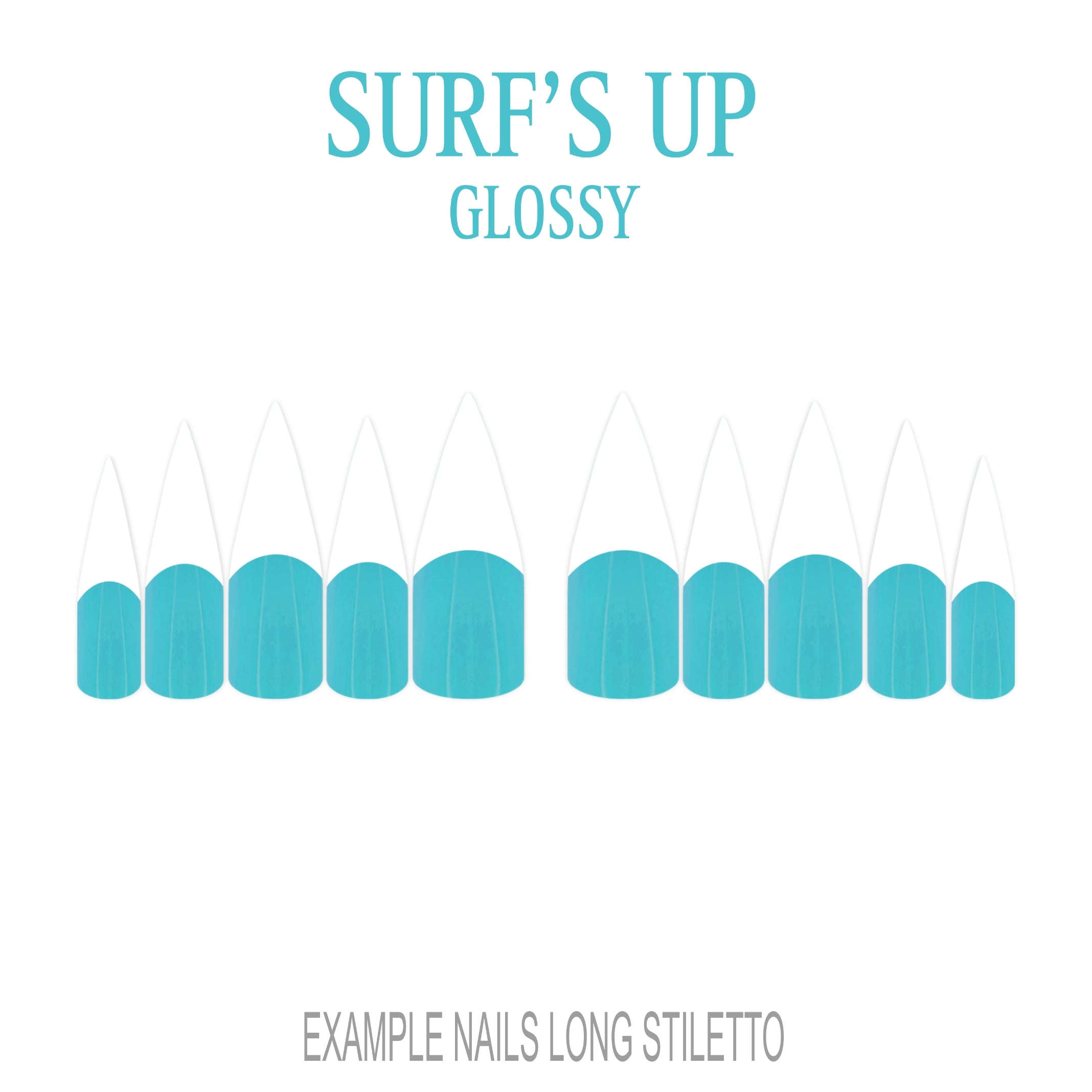 Surf’s Up blue French tip press-on nails