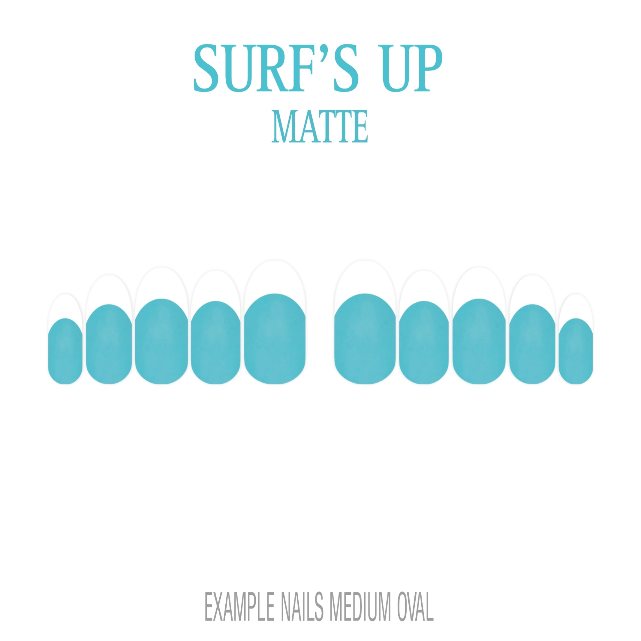 Surf’s Up blue French tip press-on nails