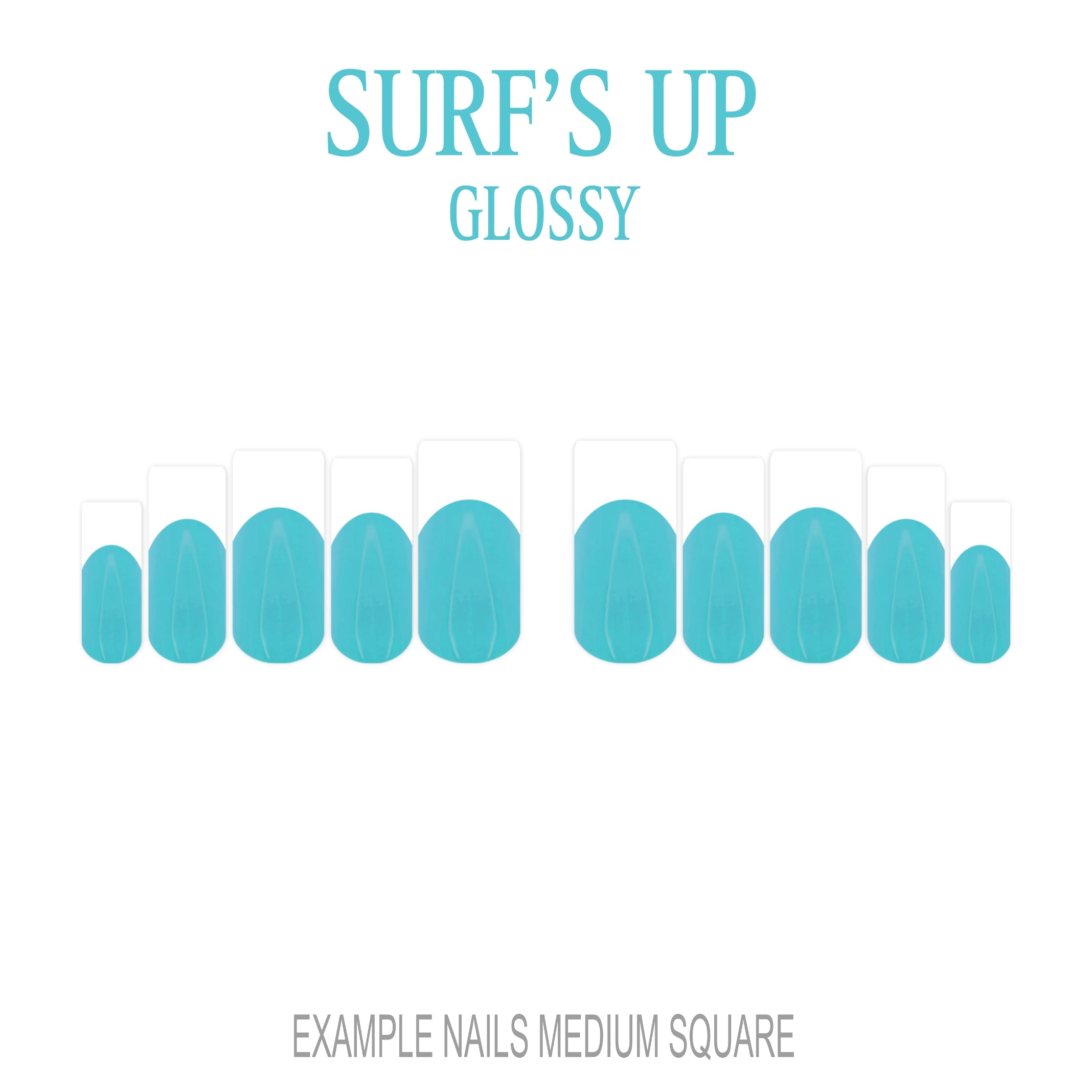 Surf’s Up blue French tip press-on nails