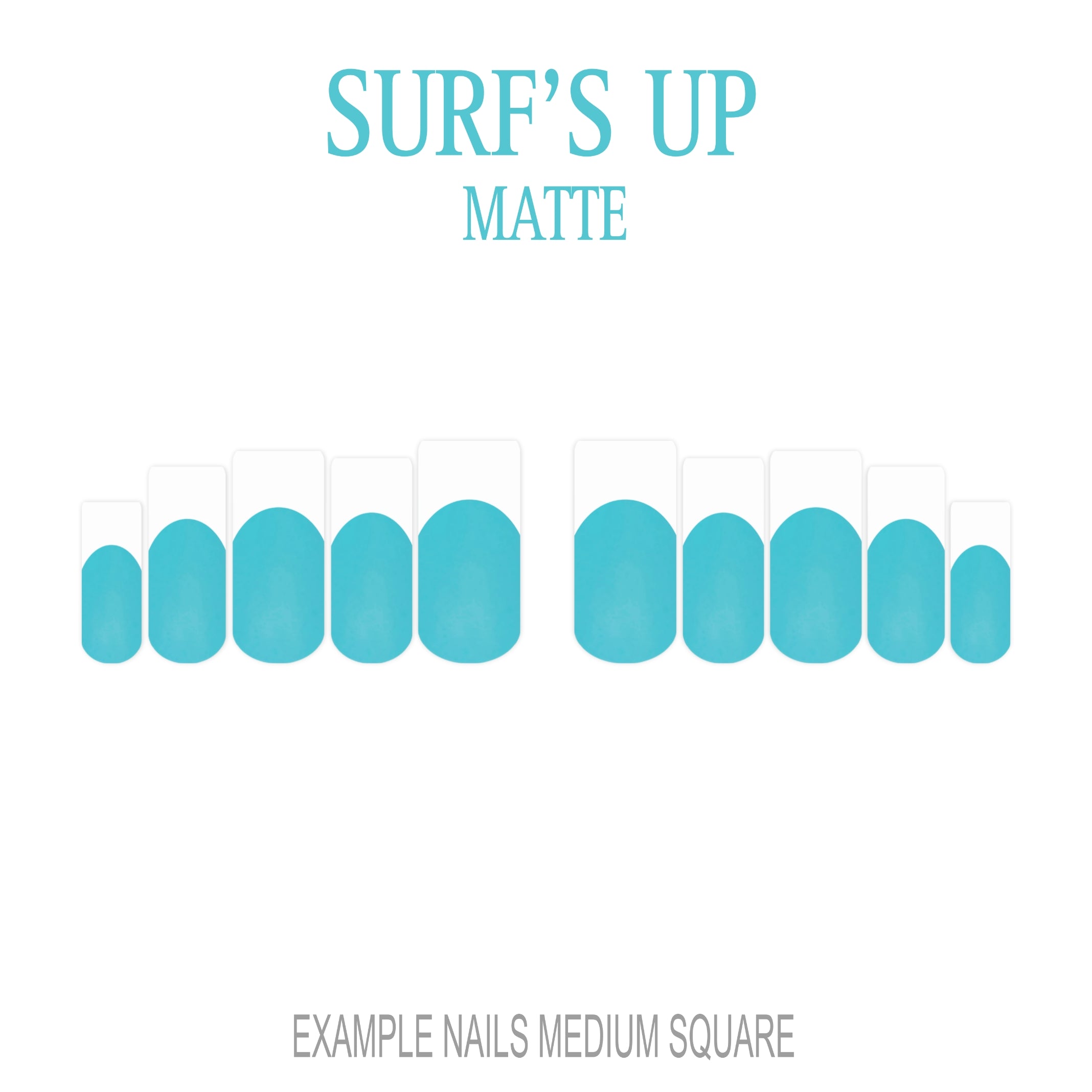 Surf’s Up blue French tip press-on nails