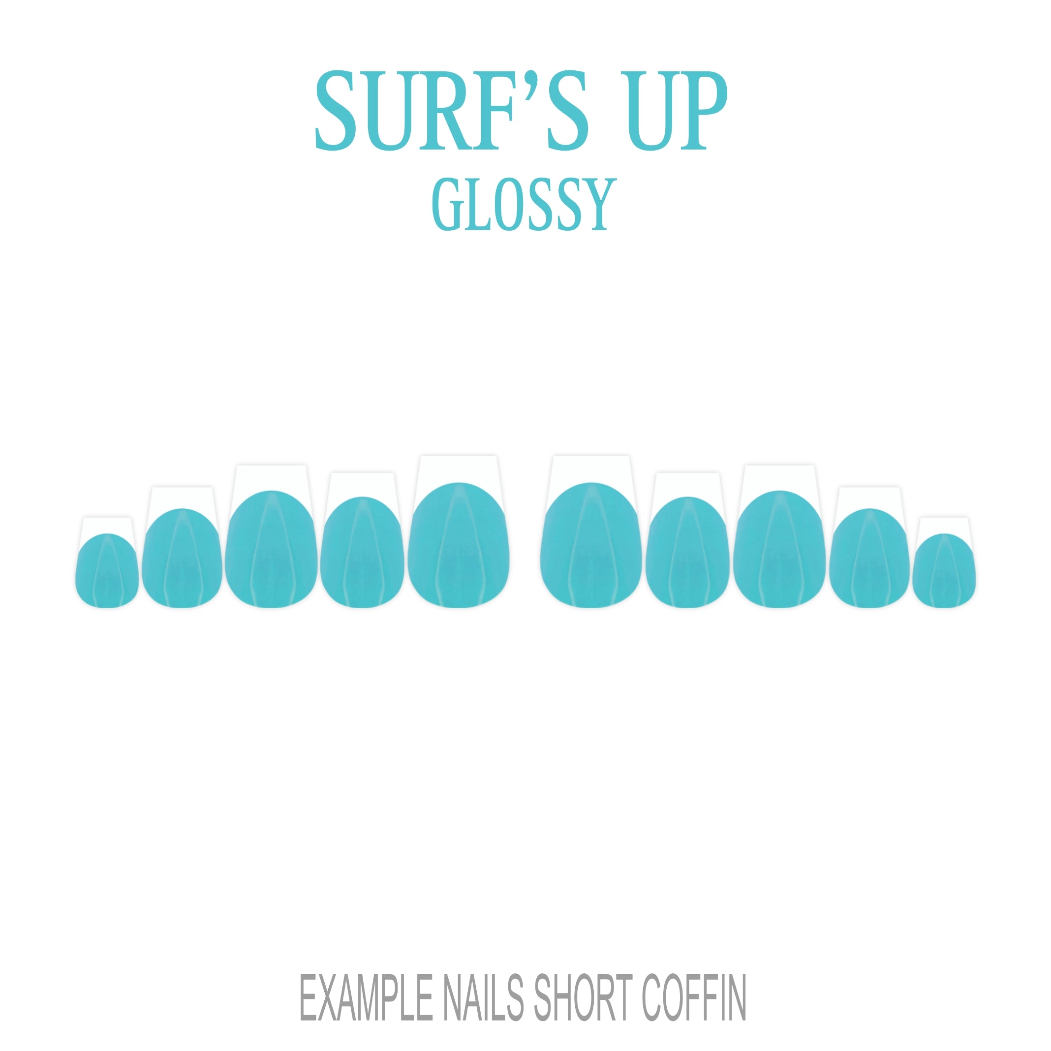 Surf’s Up blue French tip press-on nails