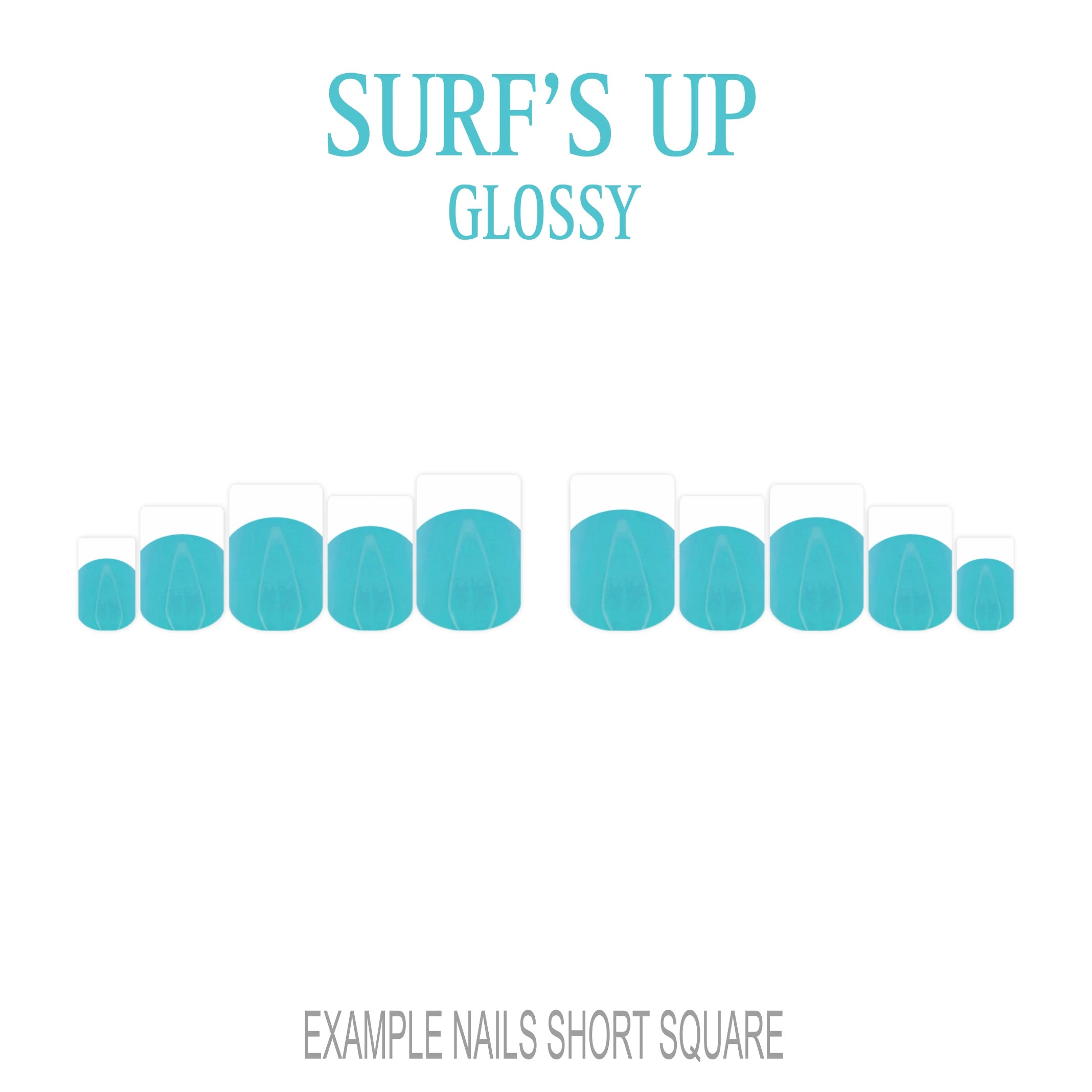 Surf’s Up blue French tip press-on nails