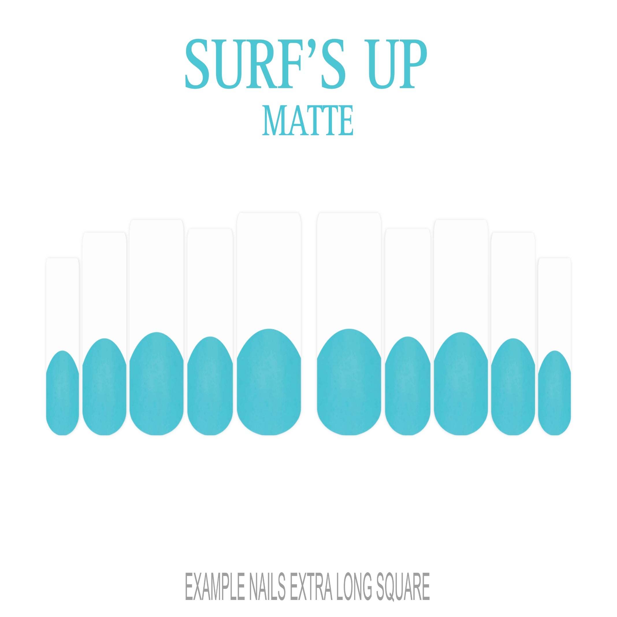 Surf’s Up blue French tip press-on nails