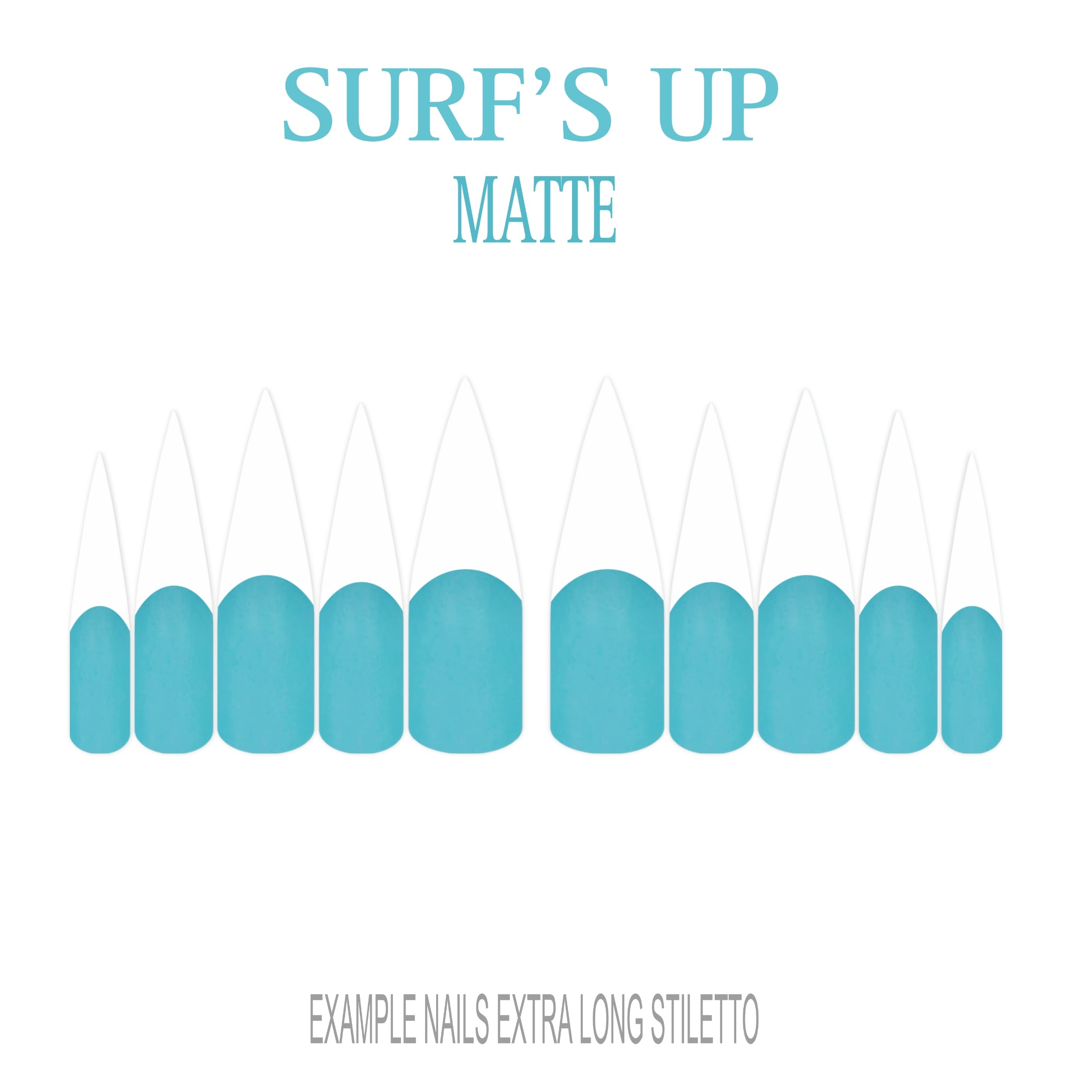Surf’s Up blue French tip press-on nails