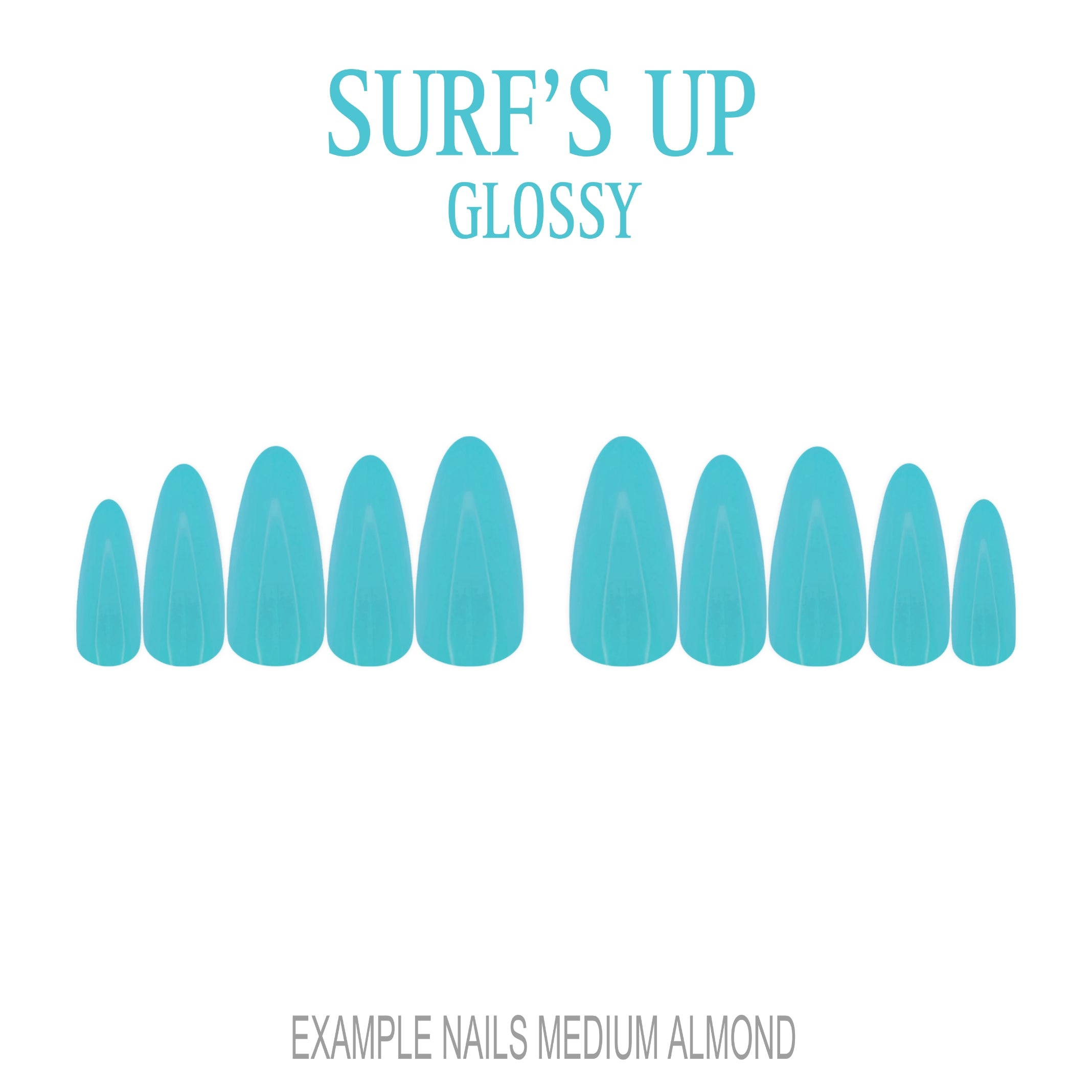 Surf’s Up coastal blue press-on nails