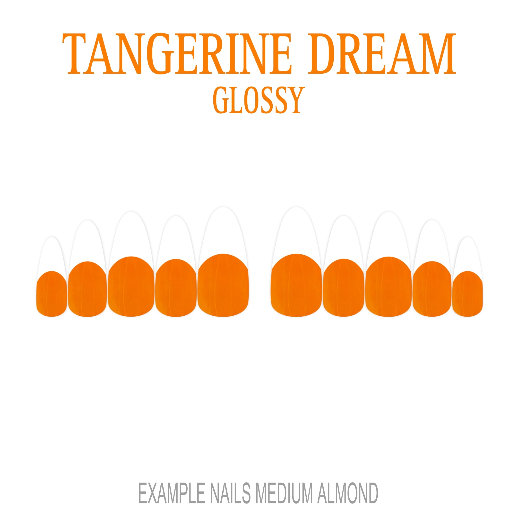 Tangerine Dream orange French tip press-on nails