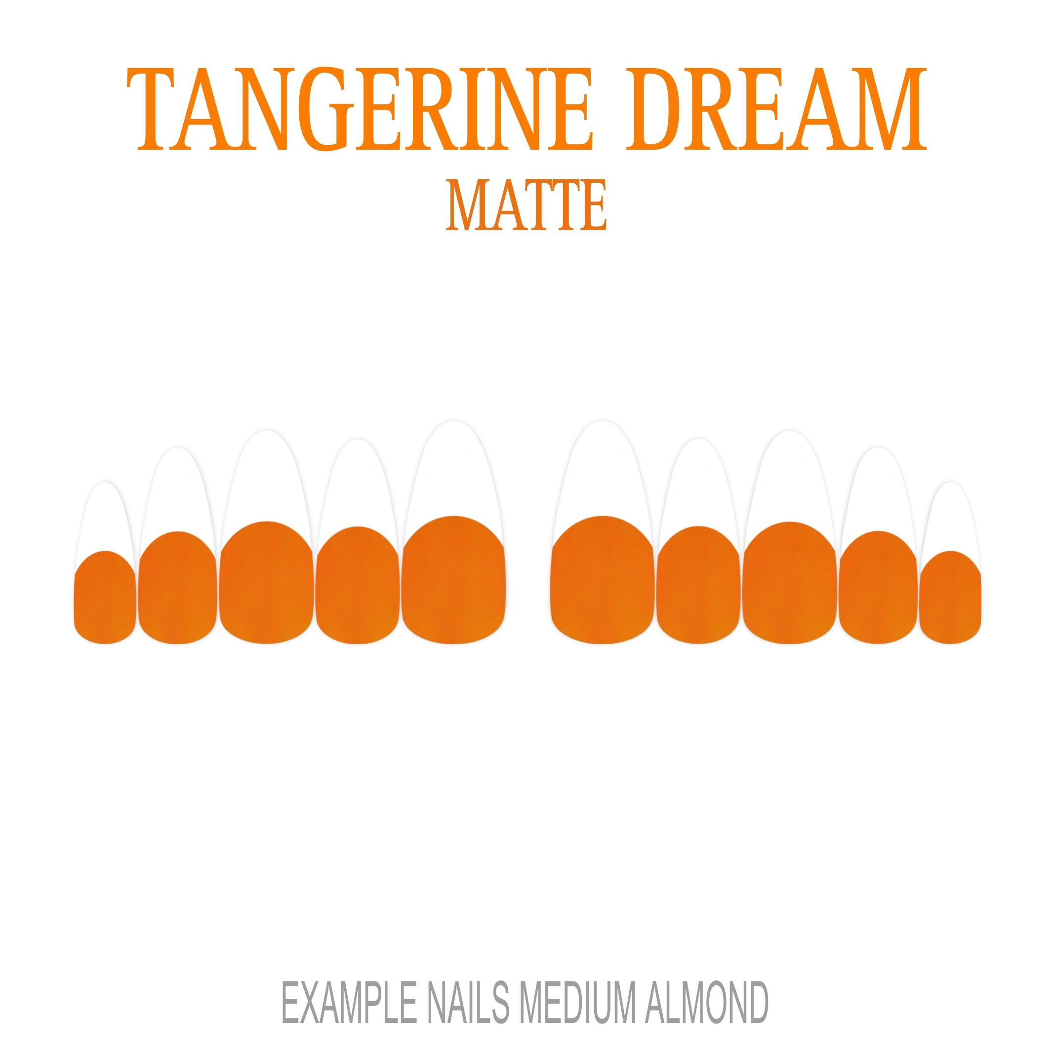 Tangerine Dream orange French tip press-on nails