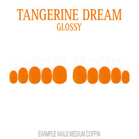 Tangerine Dream orange French tip press-on nails