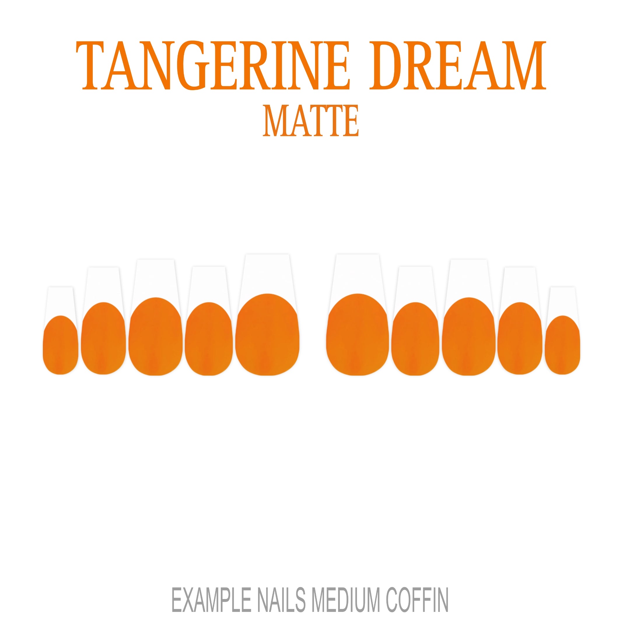 Tangerine Dream orange French tip press-on nails