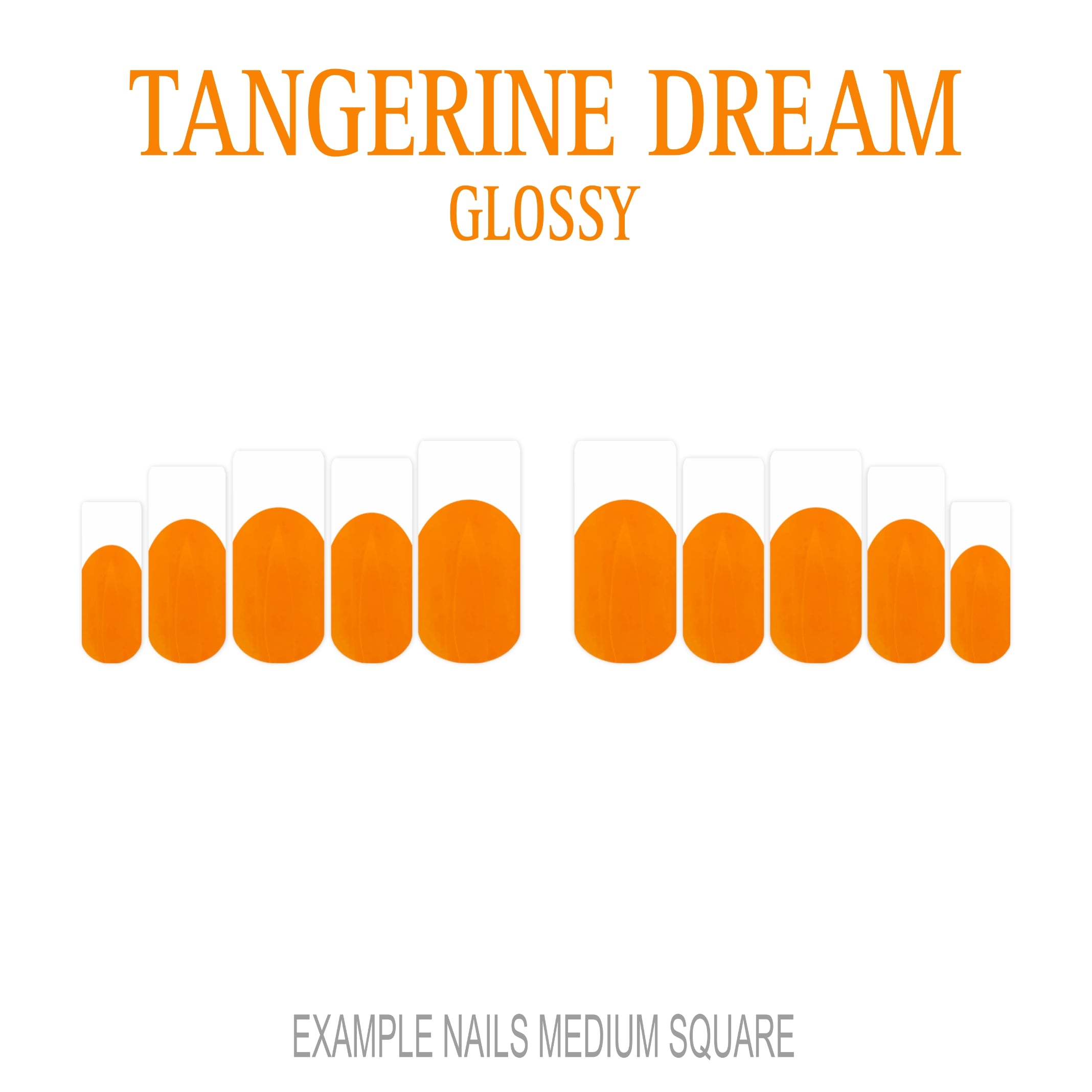 Tangerine Dream orange French tip press-on nails