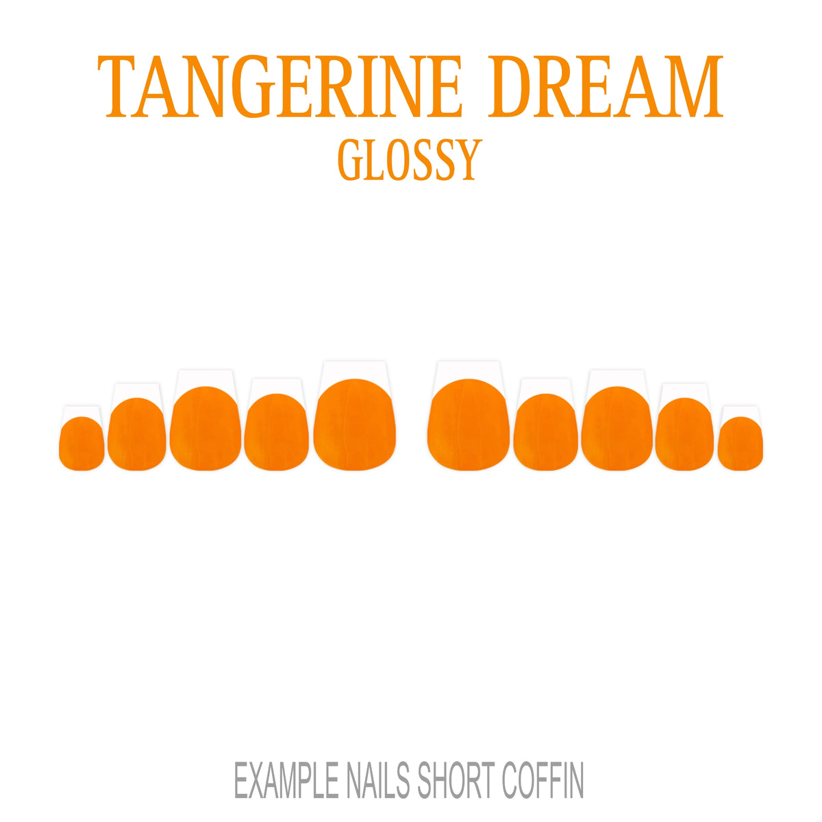 Tangerine Dream orange French tip press-on nails