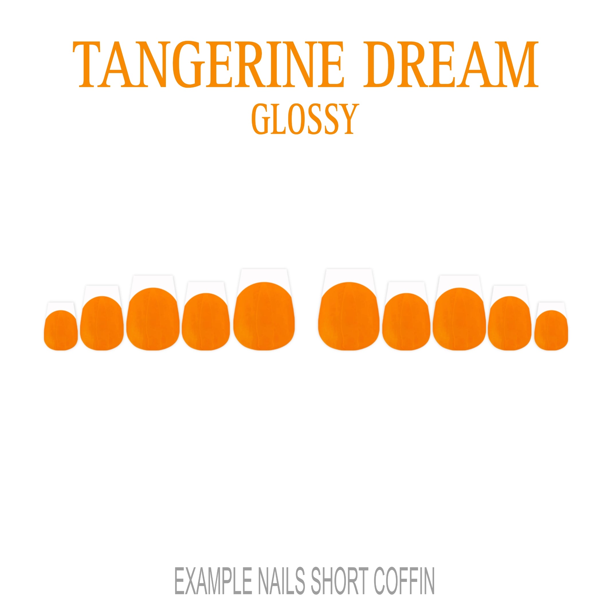 Tangerine Dream orange French tip press-on nails