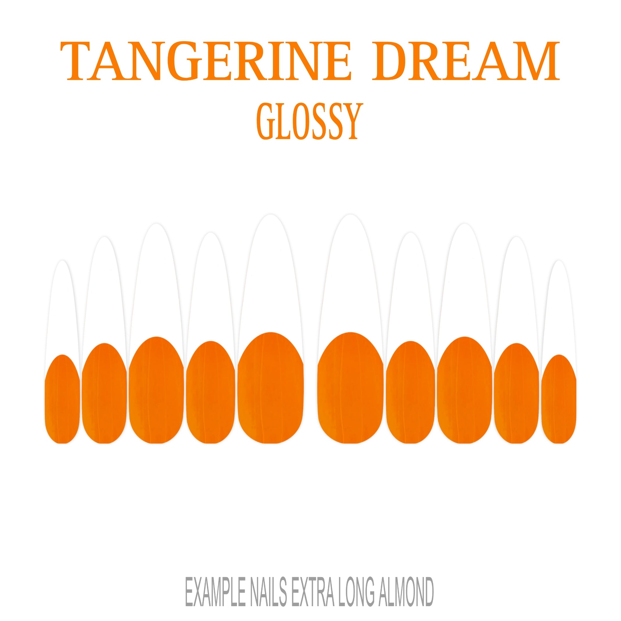 Tangerine Dream orange French tip press-on nails